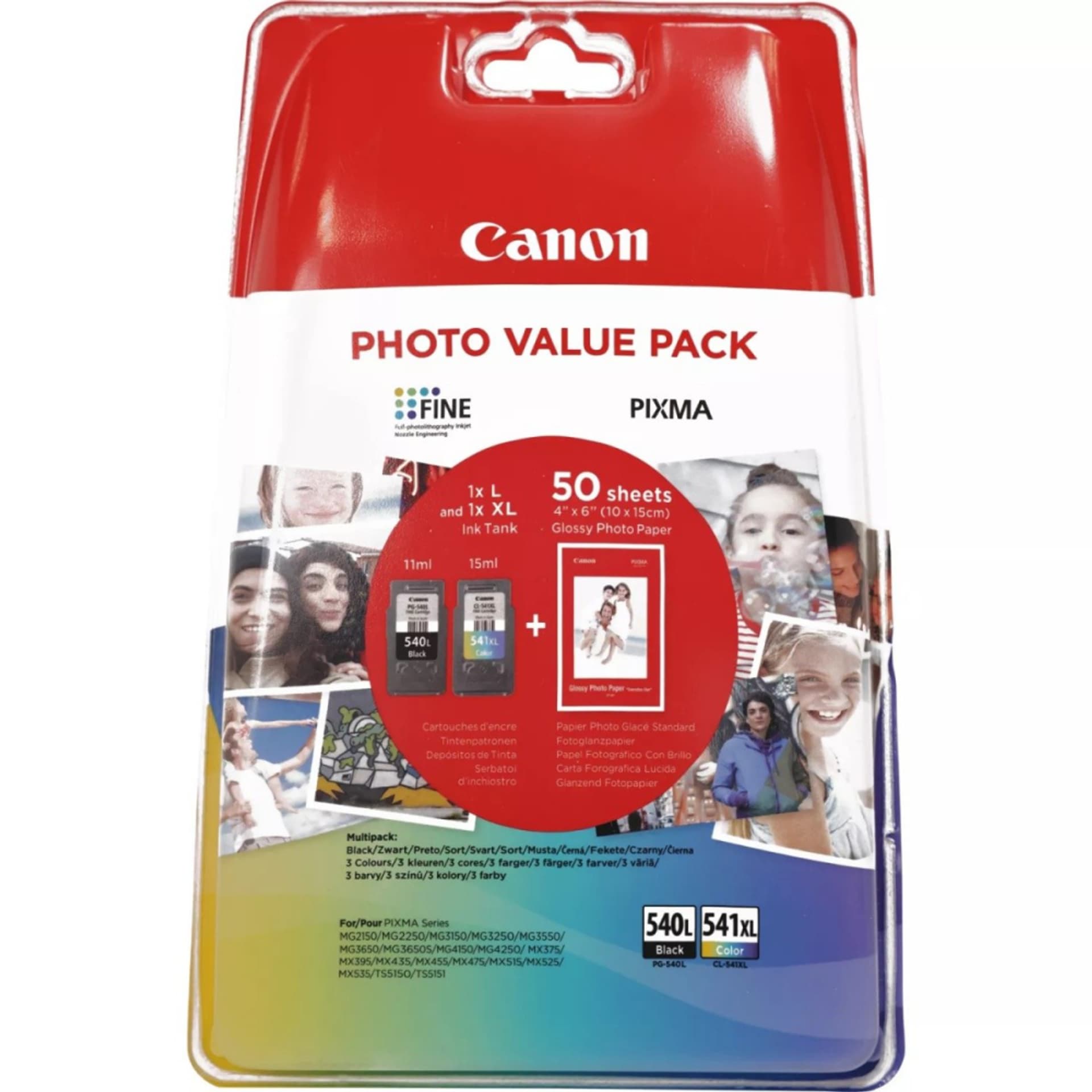 

Canon oryginalny ink / tusz Canon PG-540L/CL-541XL Photo Value Pack, black/color, 5224B007, Canon 2-pack Pixma MG2150, 3150, 4150