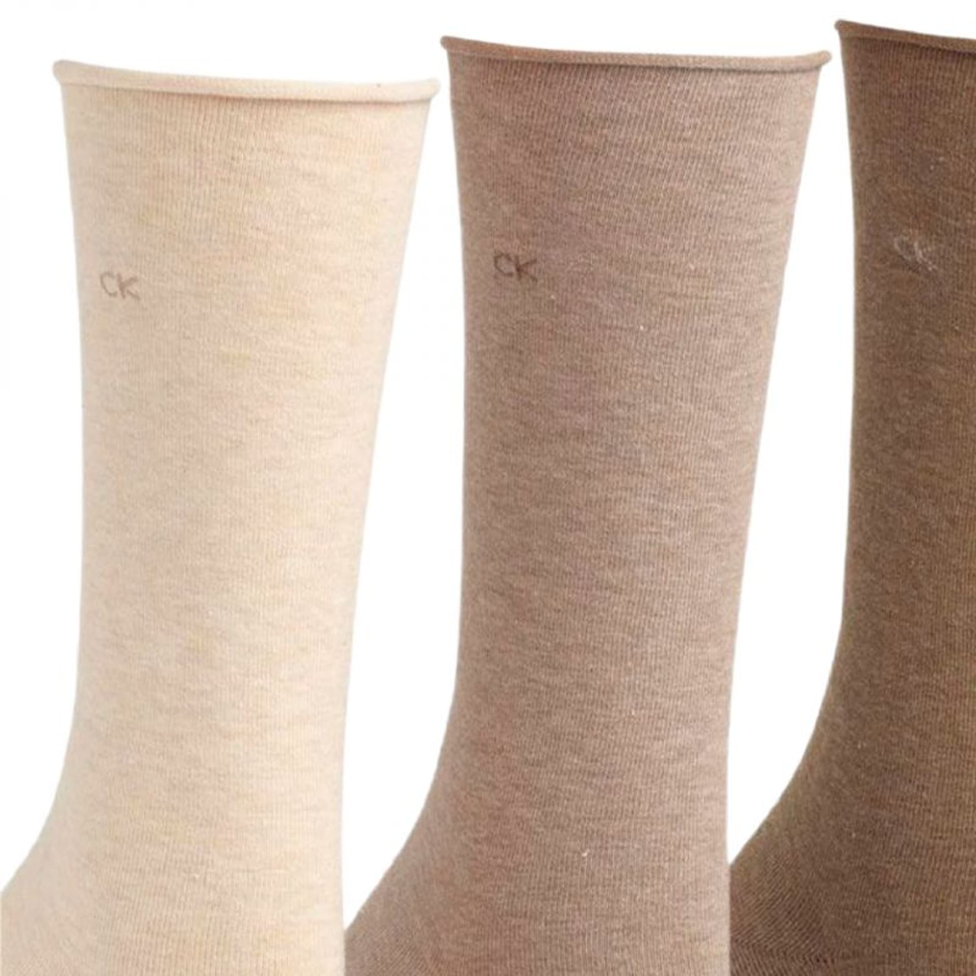 

Skarpety Calvin Klein Roll Top 3-Pack W ECK574 (kolor Beżowy/Kremowy)