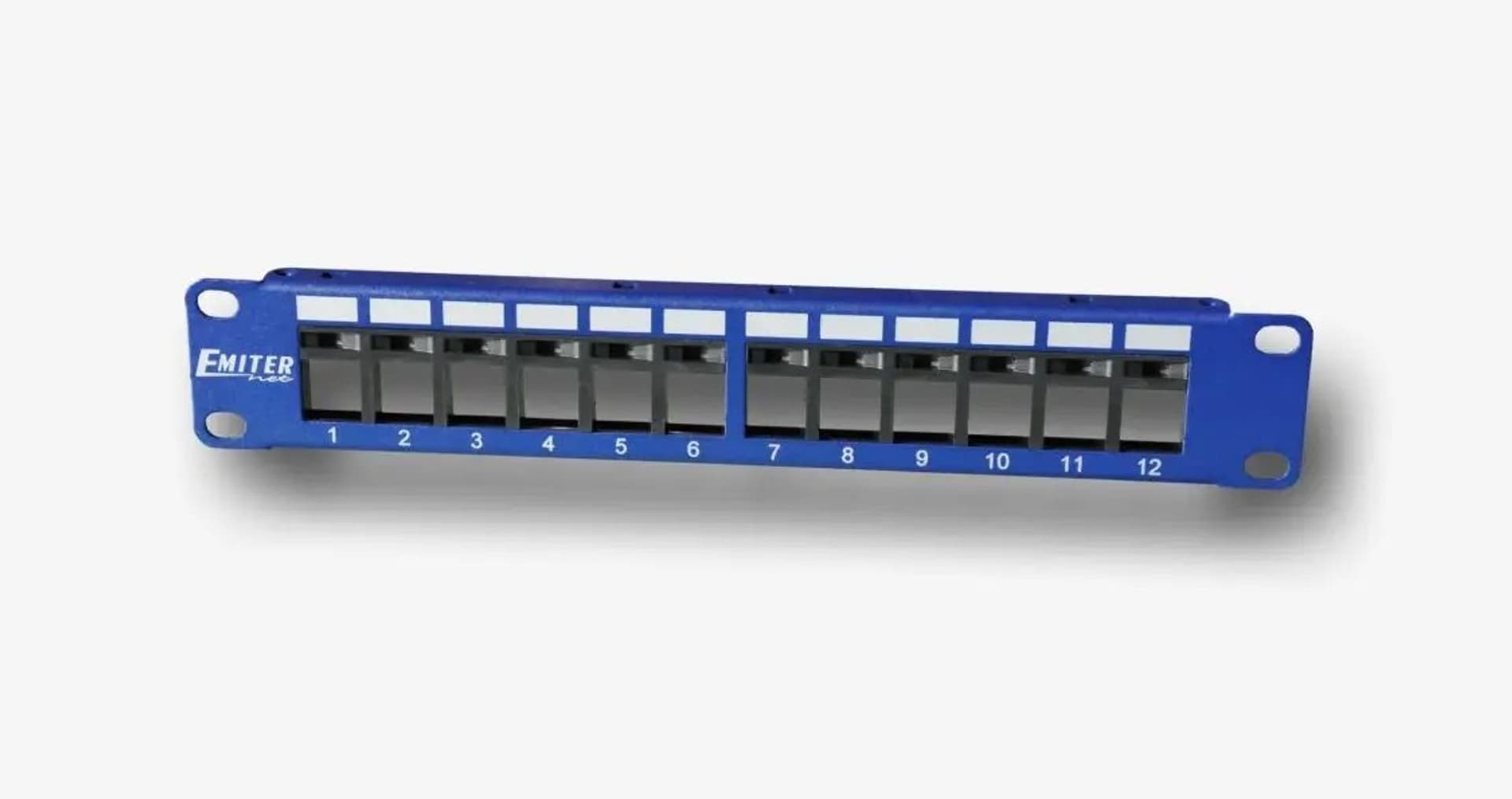 

EmiterNet Panel 10” 12-portowy pusty dla RJ45 i RJ12 do gniazd beznarzędziowych