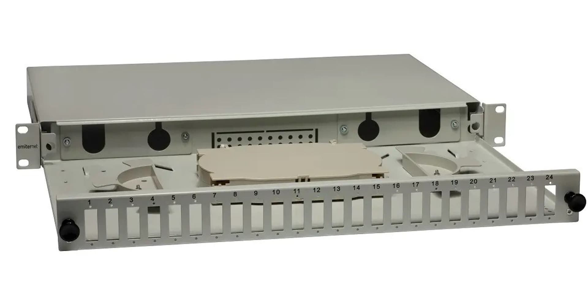 

EmiterNet Przełącznica wysuwana 19" 1U 24xSC duplex szara