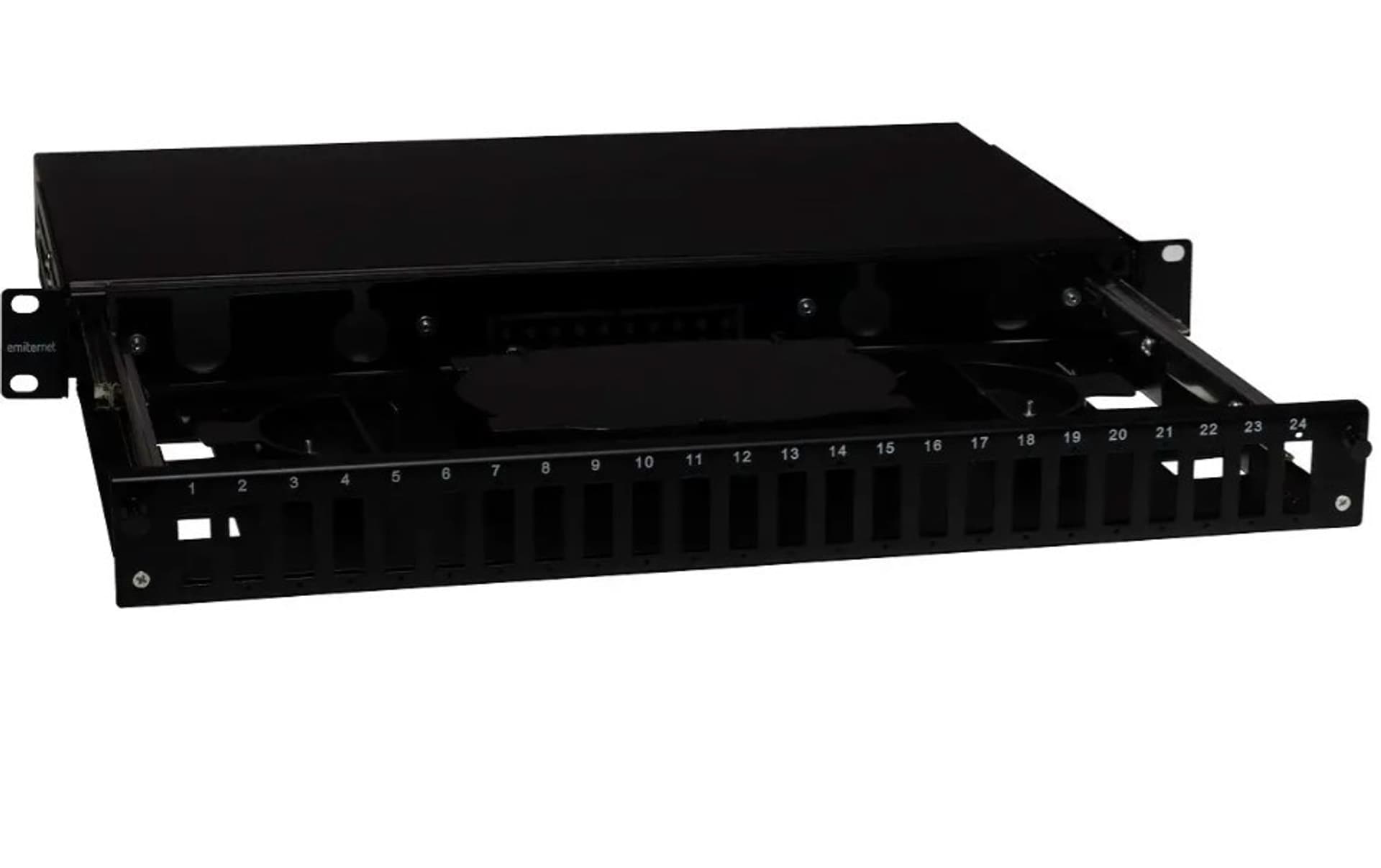 

EmiterNet Przełącznica wysuwana 19" 1U 24xSC duplex teleskopowa, czarna