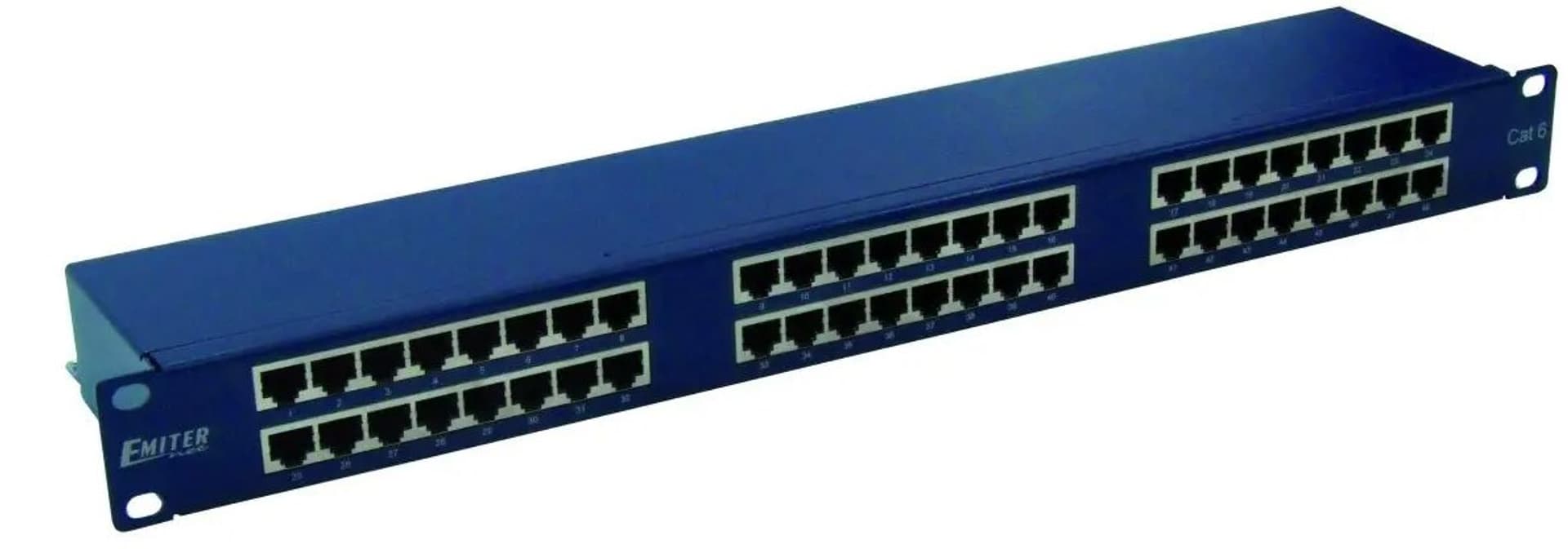 

EmiterNet Panel 19", 48xRJ45 STP kat.6 (1U) z półką, niebieski, 1u) z półką/niebiesk