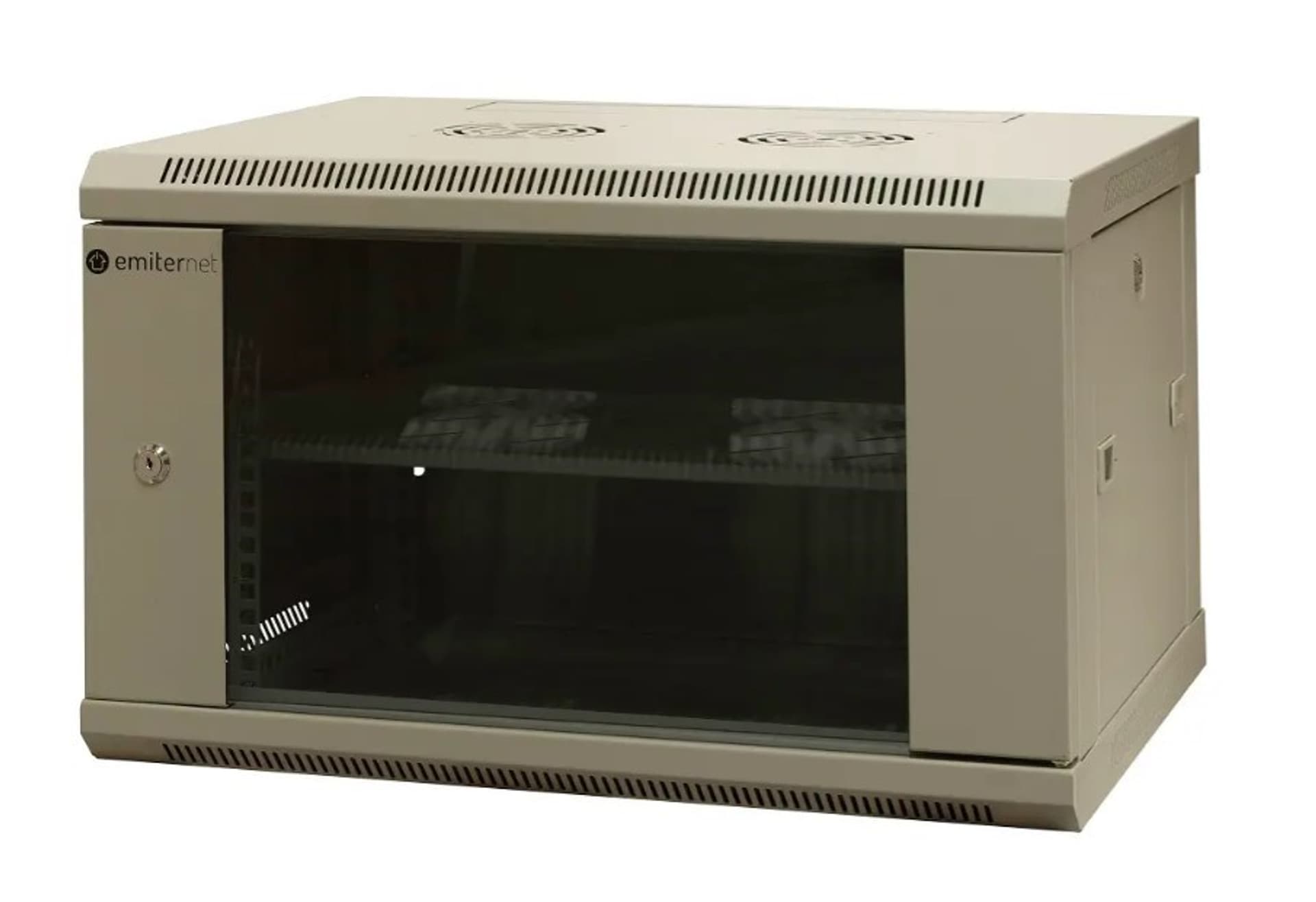 

EmiterNet Szafa wisząca niedzielona 19'' 6U, niezmontowana, drzwi blacha/ szkło, 600x450x370mm szer./gł./wys.