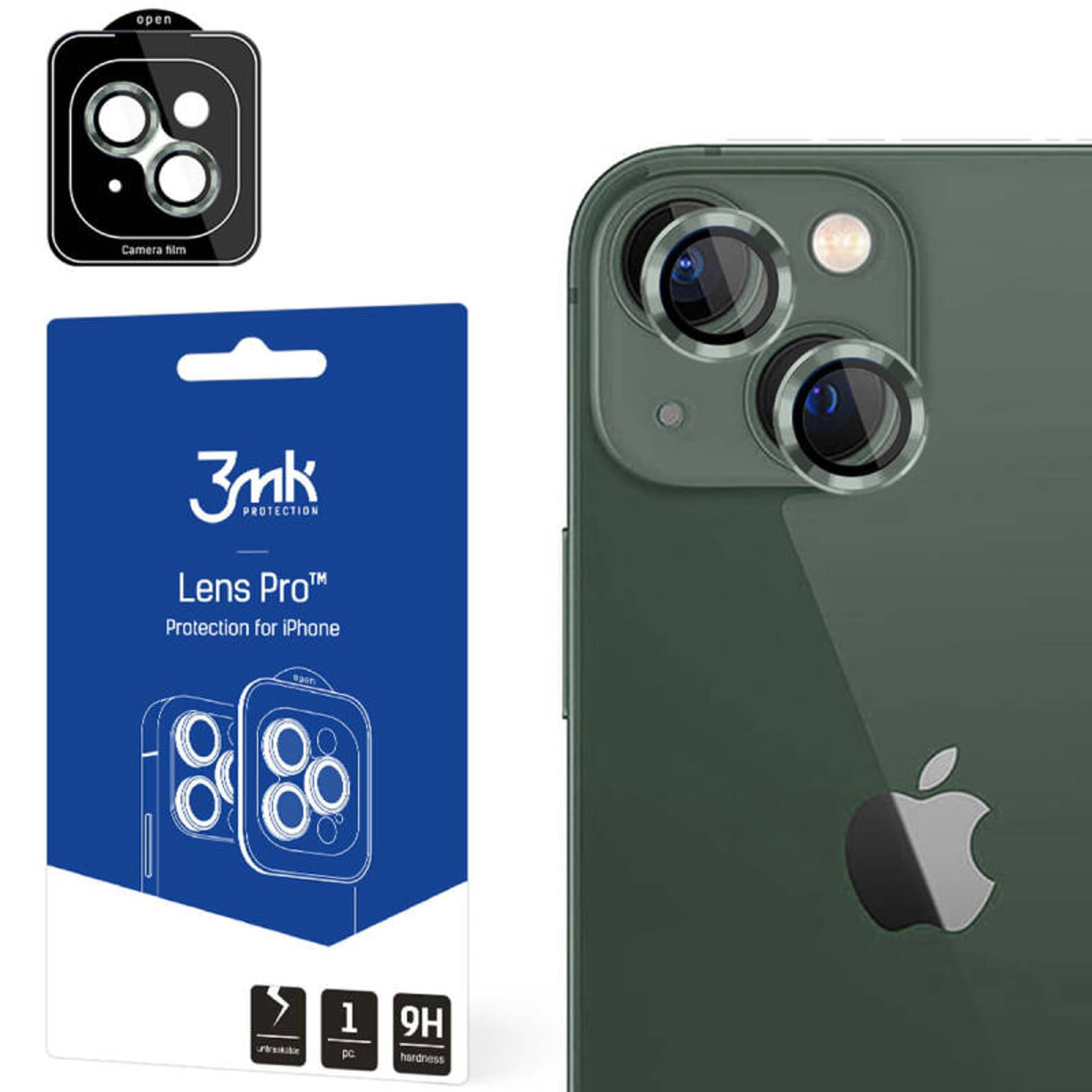 

3MK Lens Protection Pro iPhone 15 6.1" zielony/alpine green Ochrona na obiektyw aparatu z ramką montażową 1szt.