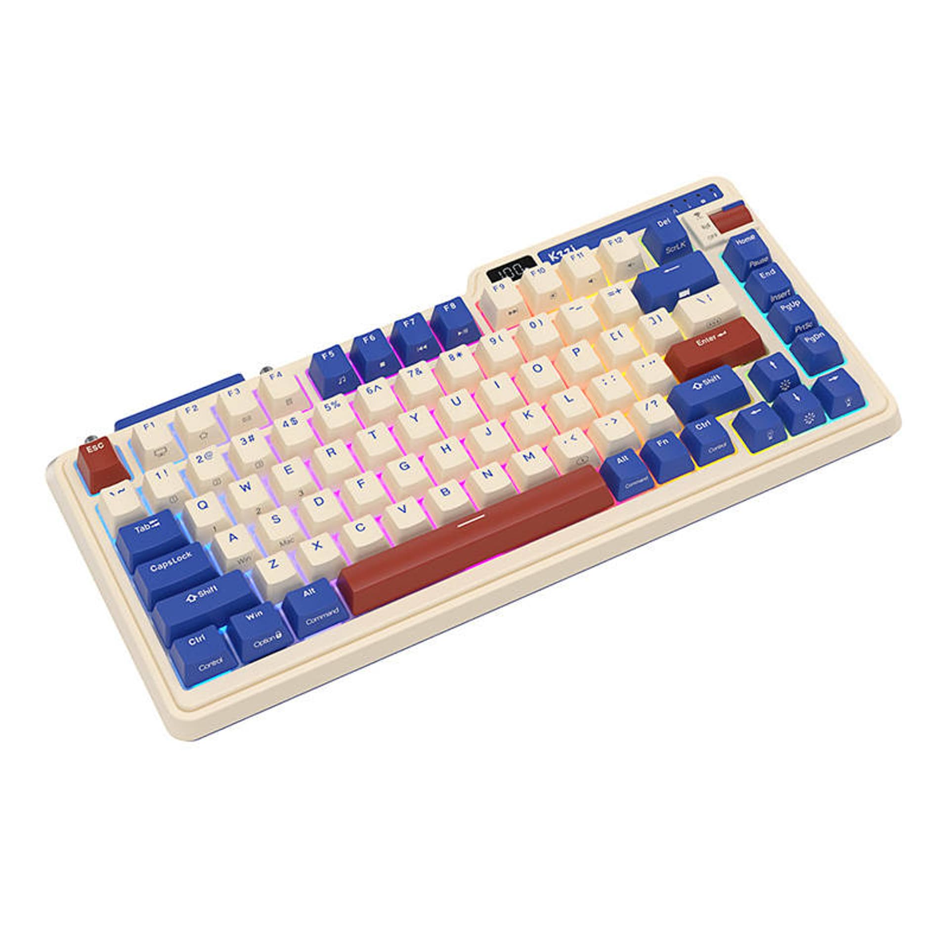

Klawiatura mechaniczna Royal Kludge KZZI K75 pro RGB, Moment Switch (retro-niebieska)