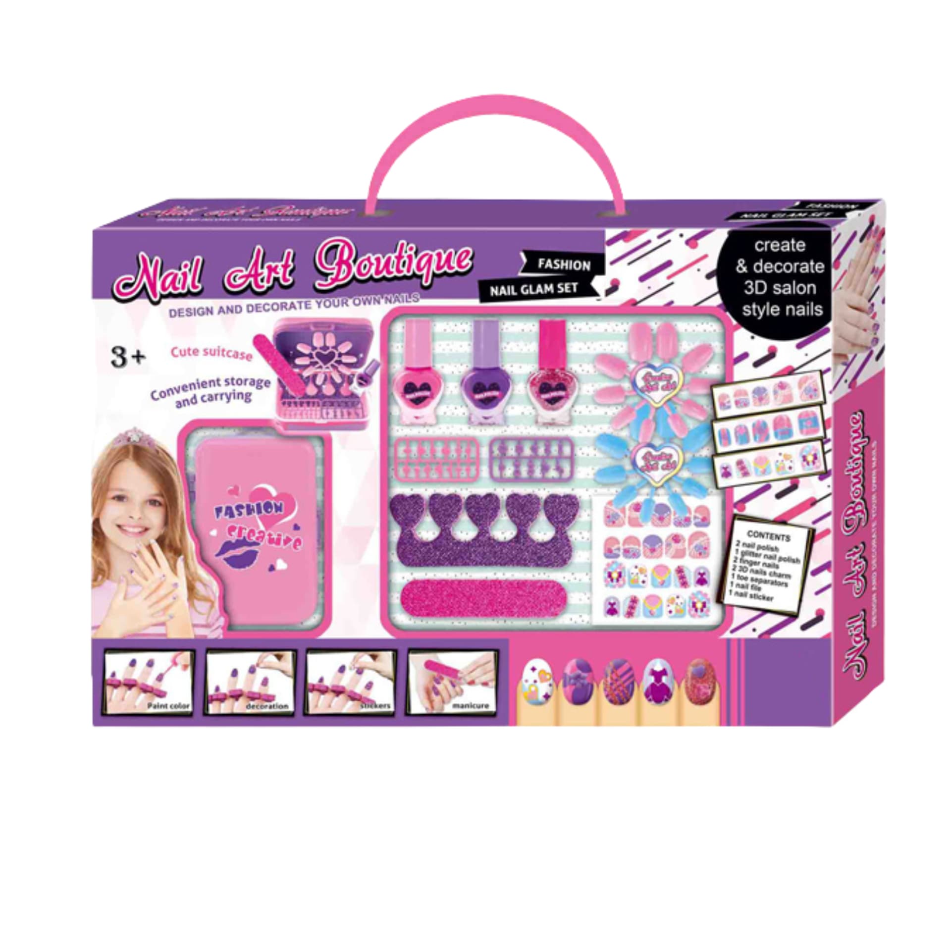 

DUŻY ZESTAW DO MANICURE LAKIERY DO PAZNOKCI MAKEUP NAKLEJKI KSIĘŻNICZKI