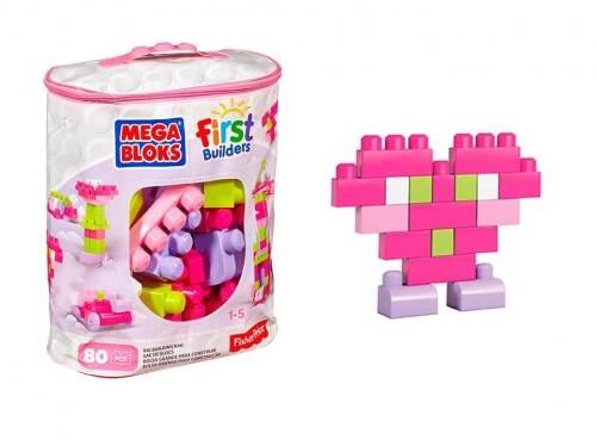 

Mega Bloks Klocki w torbie 80 el. różowe