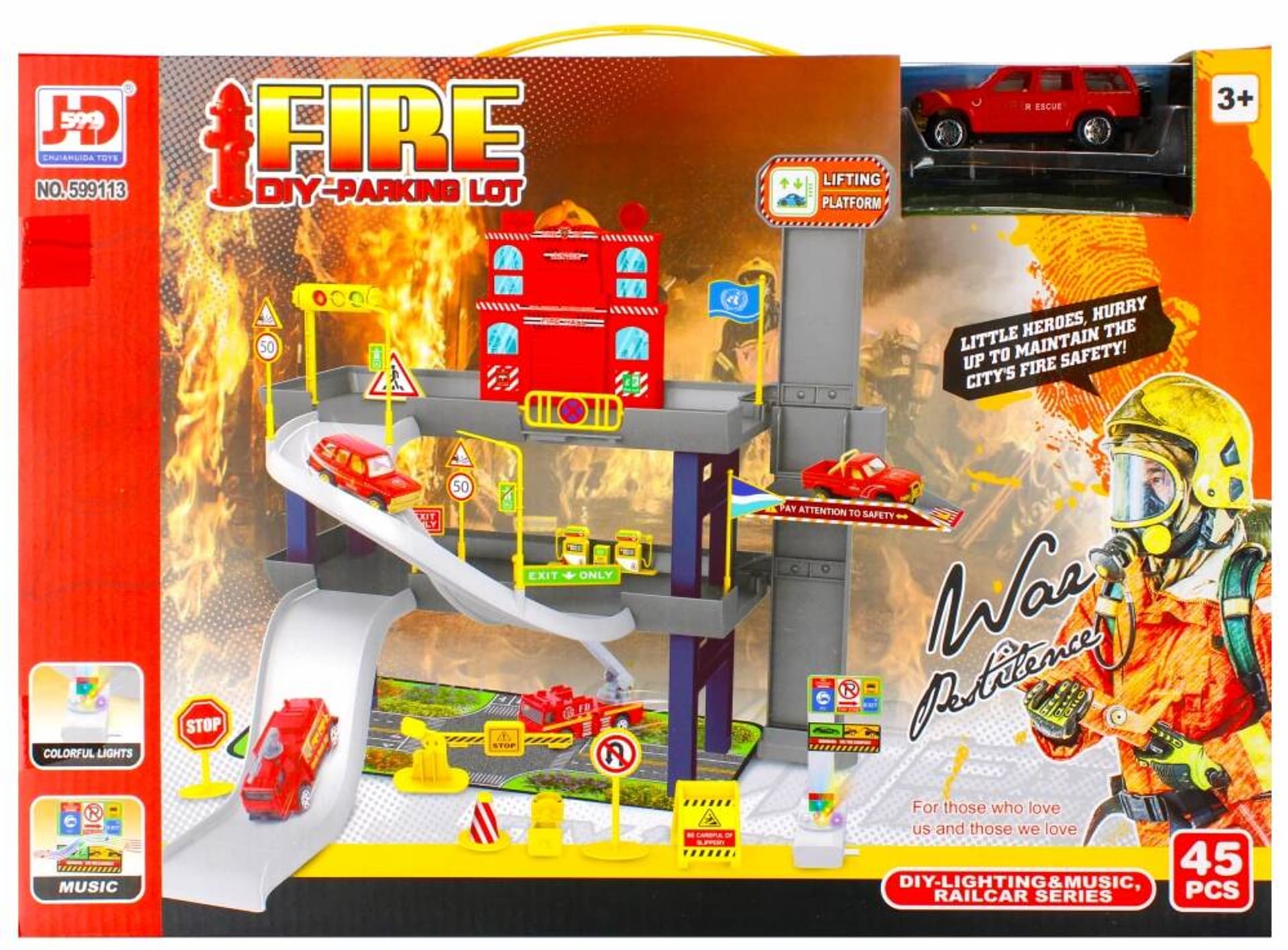 

Parking Straż Pożarna na baterie z akcesoriami metalowymi MEGA CREATIVE 526141