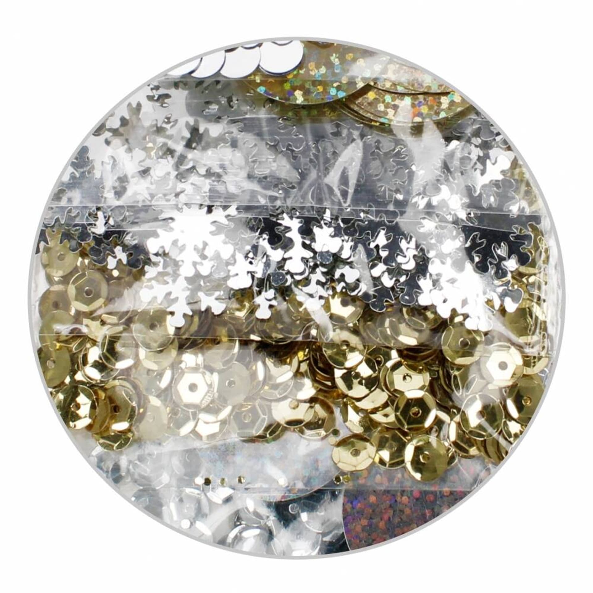 

Cekiny metaliczne okrągłe mix 6 wzorów złote/srebrne CRAFT WITH FUN 521599