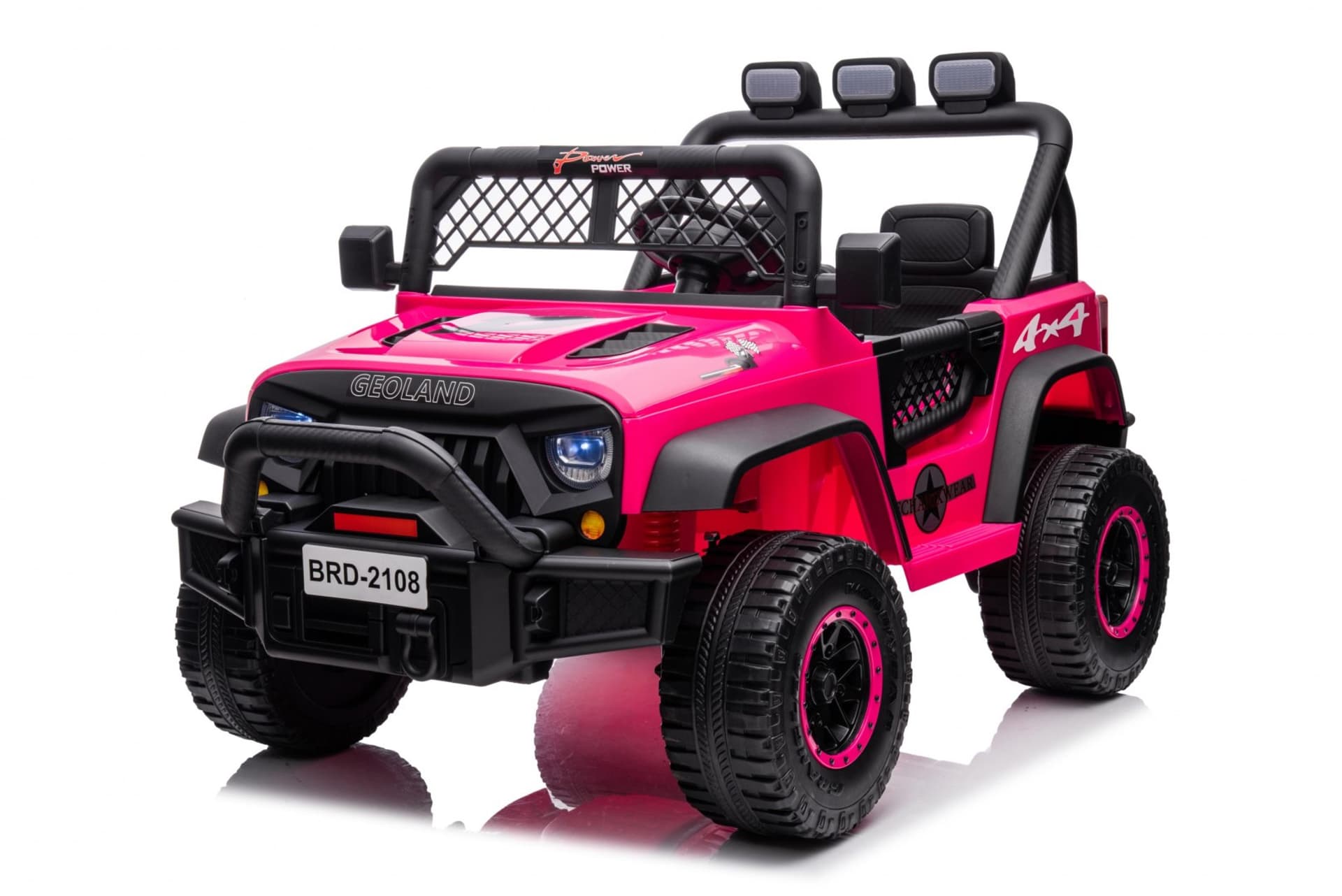 

Autko terenowe Geoland Power dla 2 dzieci Różowy + Pilot + Silniki 2x200W + Bagażnik + Radio MP3 + LED