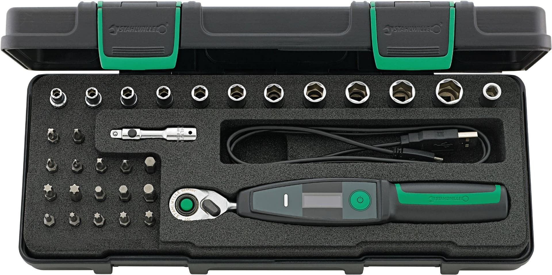 

Zestaw narzędzi 1/4" z kluczem dynamometr. 1 - 20 Nm SENSOTORK 701, 33 elem., w walizce ABS STAHLWILLE