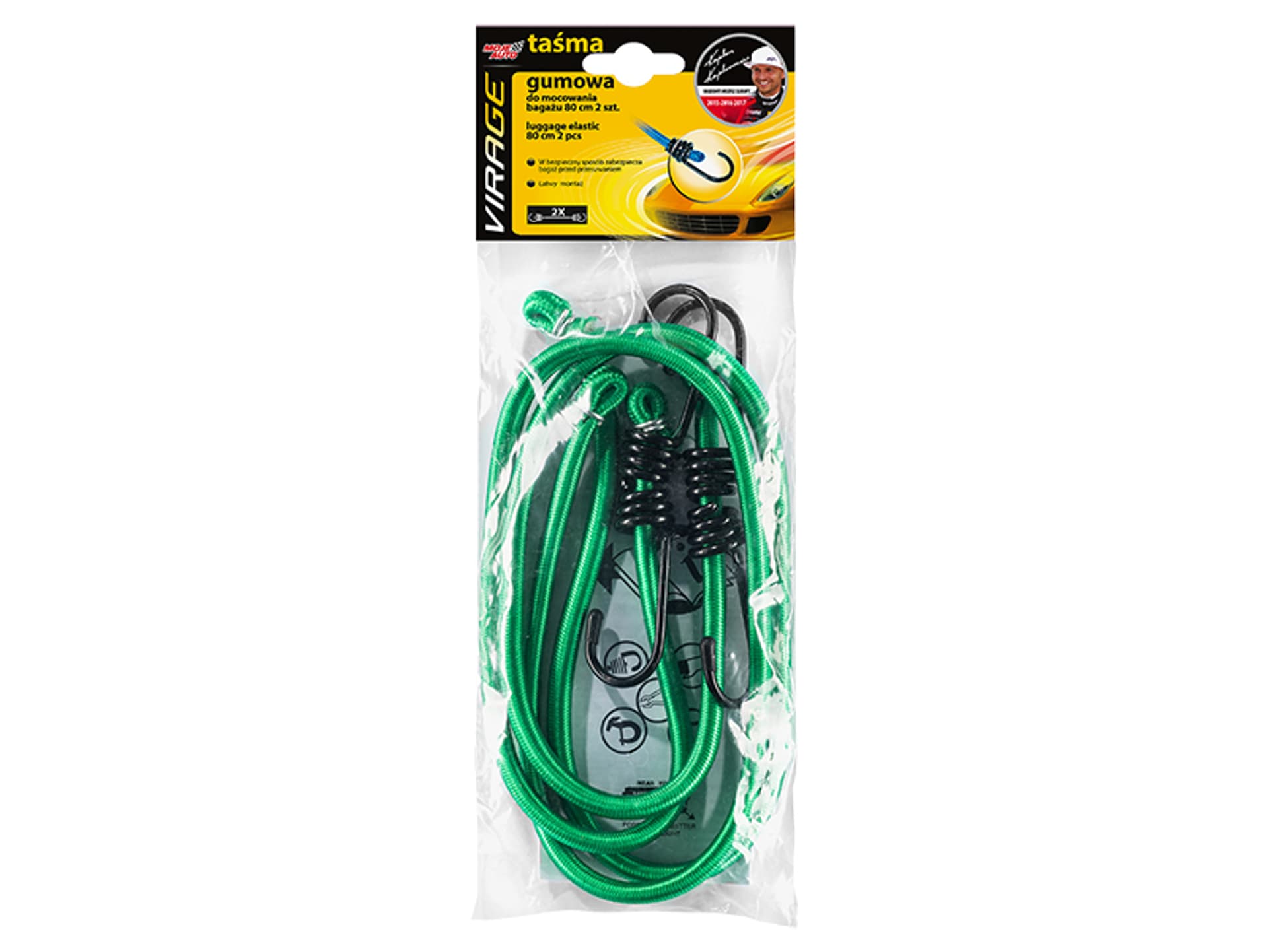 

52-292# Taśma gumowa tuv 80cm 2 szt do mocowania bagażu virage