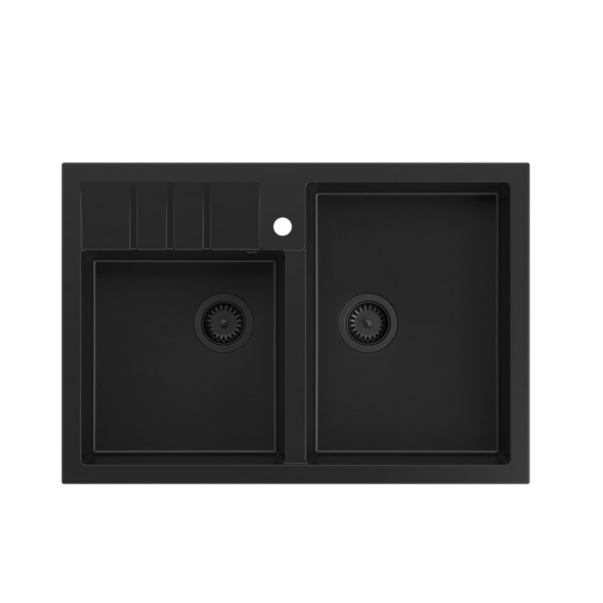 

Zlewozmywak granitowy QUADRON BILL 120 czarny nakładany + syfon save space