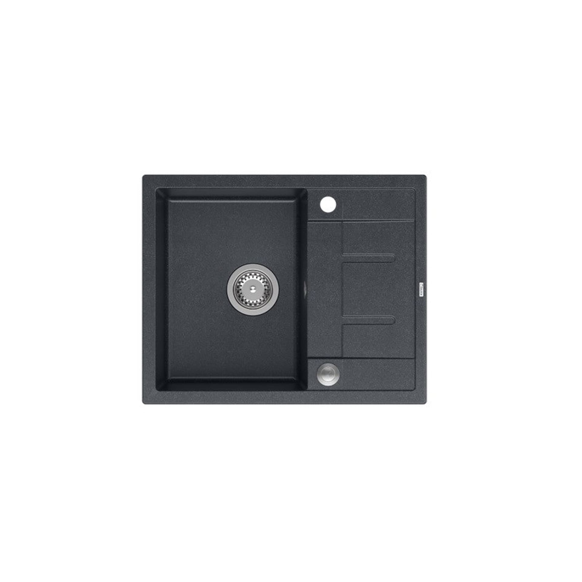 

Zlewozmywak granitowy QUADRON MORGAN 116 czarny wpuszczany + syfon Push-2-Open