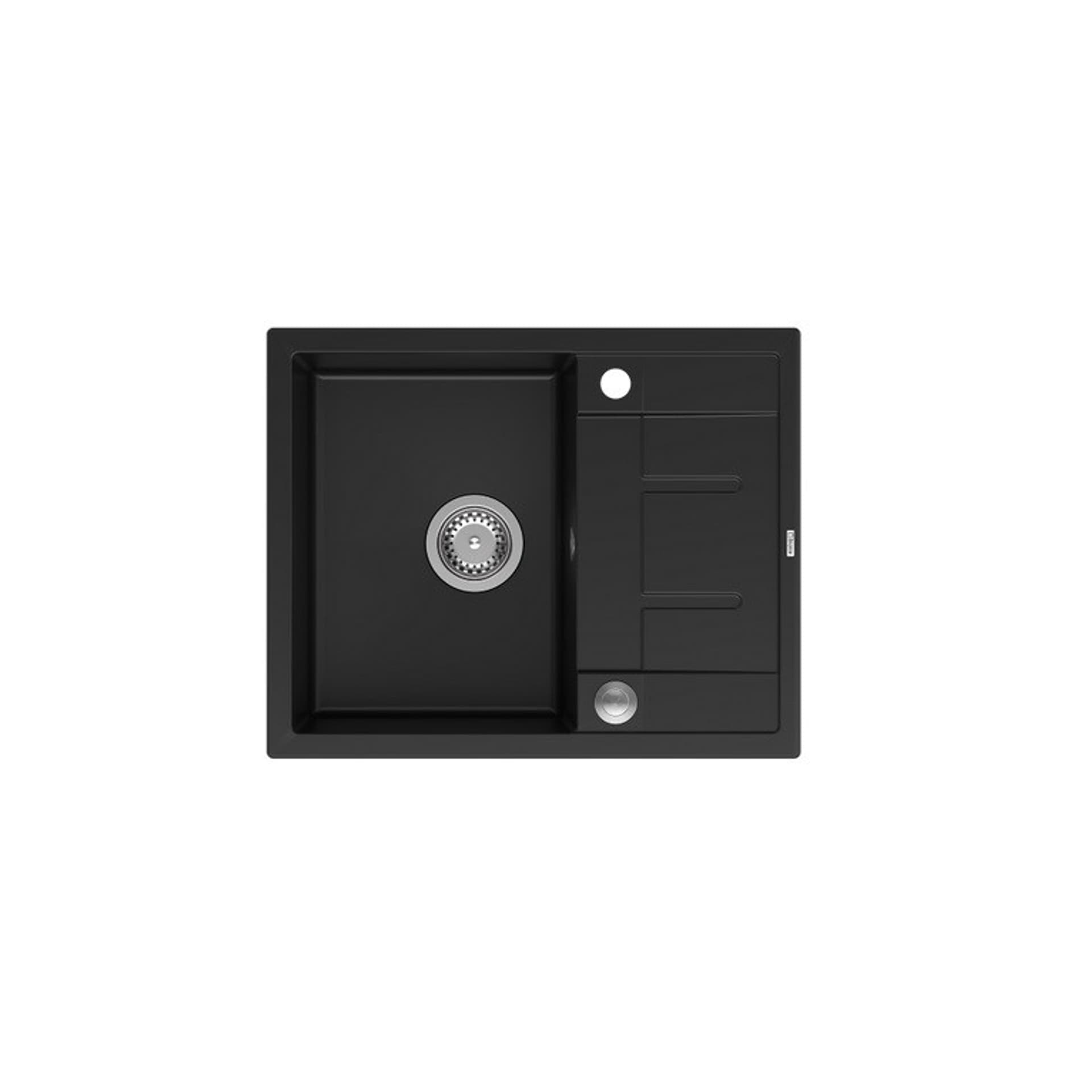 

Zlewozmywak granitowy QUADRON MORGAN 116 czarny wpuszczany + syfon Push-2-Open
