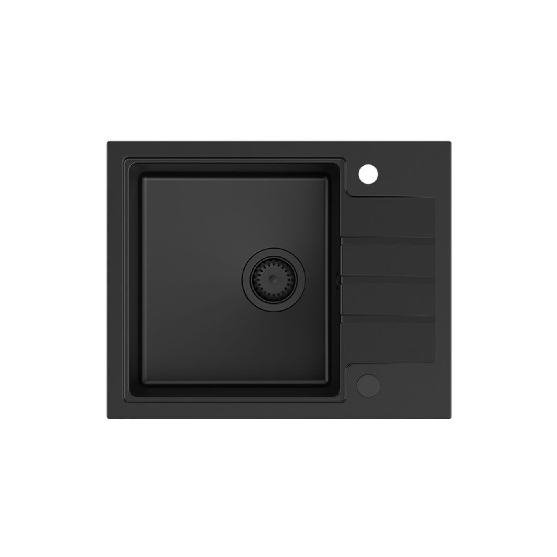

Zlewozmywak granitowy QUADRON PETER 116 Steingran czarny z syfonem manualnym i zaślepką