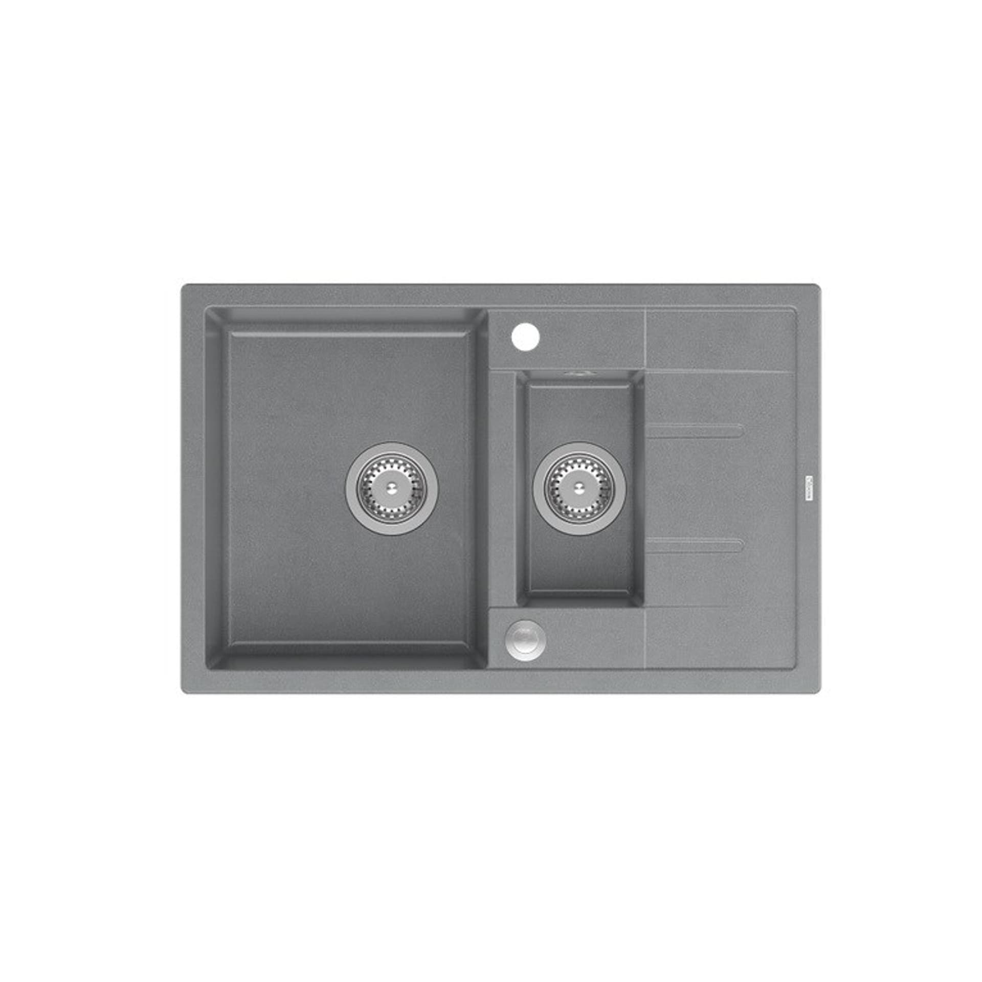 

Zlewozmywak granitowy QUADRON MORGAN 156 szary wpuszczany + syfon Push-2-Open