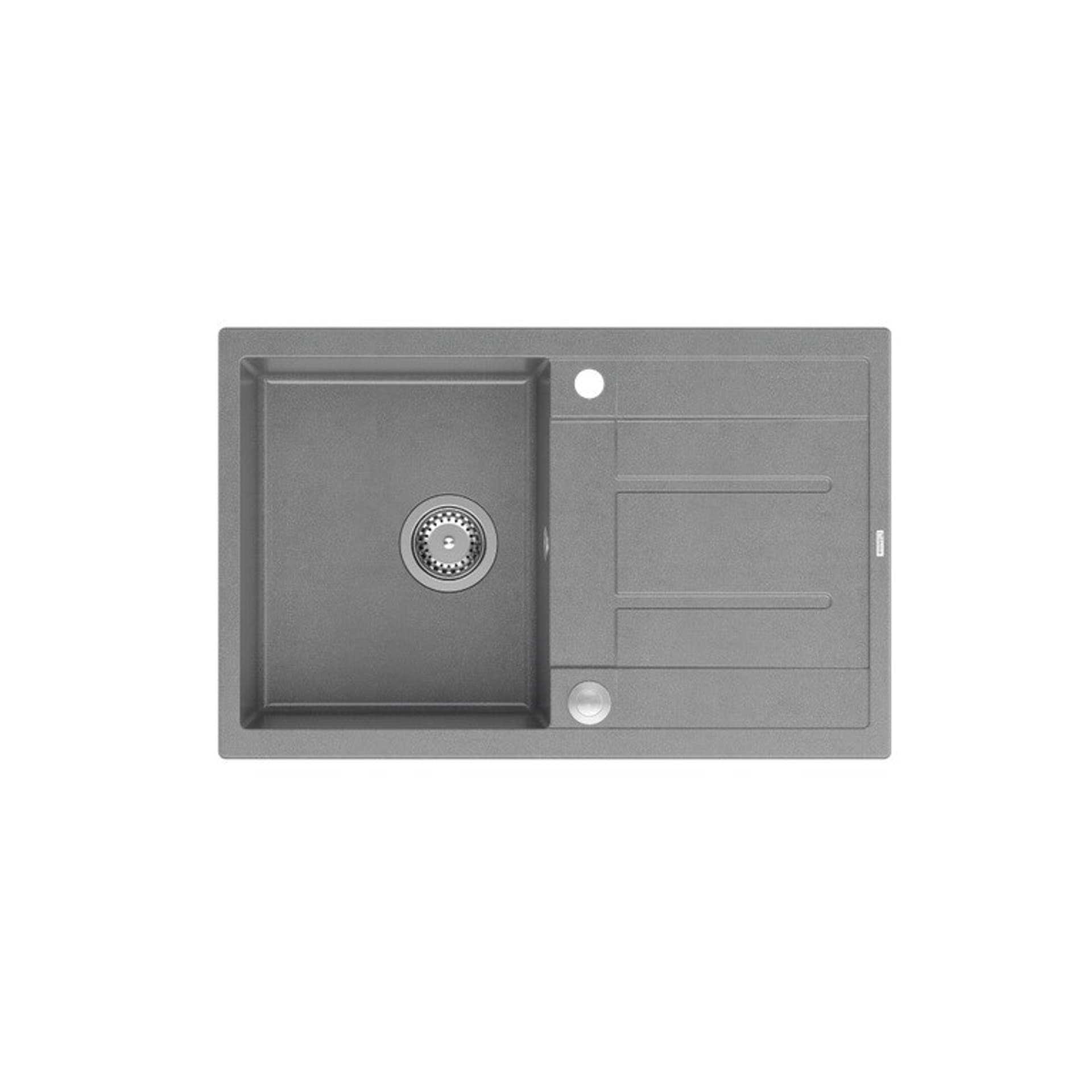 

Zlewozmywak granitowy QUADRON MORGAN 111 szary wpuszczany + syfon Push-2-Open