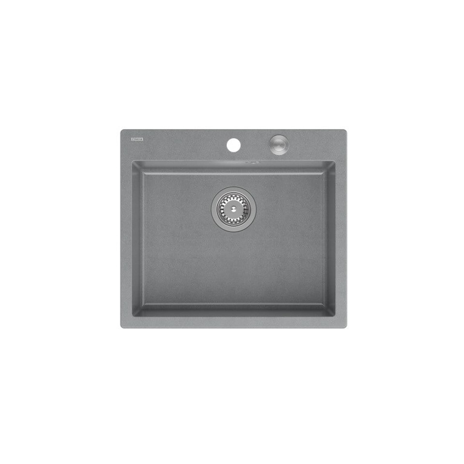 

Zlewozmywak granitowy QUADRON MORGAN 110 szary wpuszczany + syfon Push-2-Open
