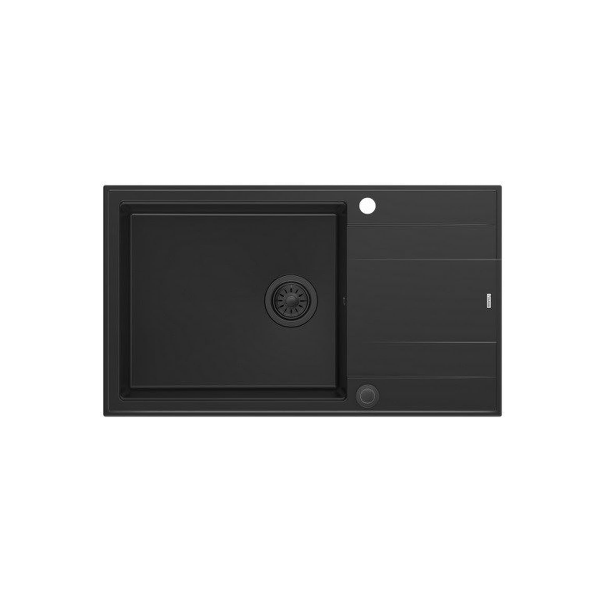 

Zlewozmywak granitowy QUADRON EVAN 136 XL czarny wpuszczany + syfon Push-2-Open