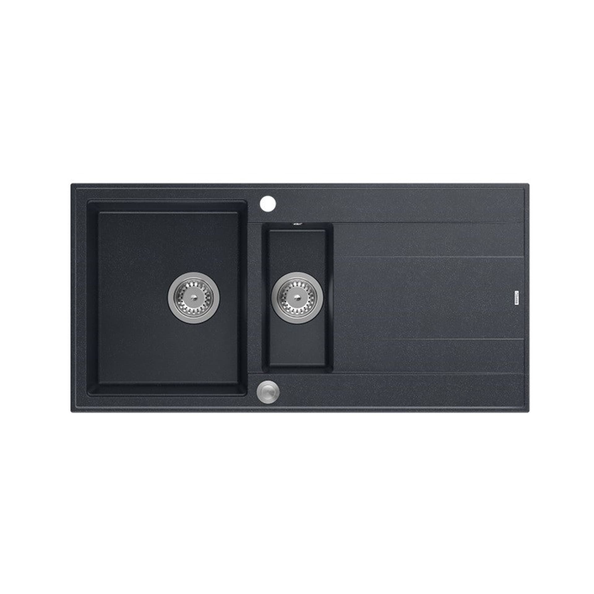 

Zlewozmywak granitowy QUADRON EVAN 156 czarny wpuszczany + syfon Push-2-Open