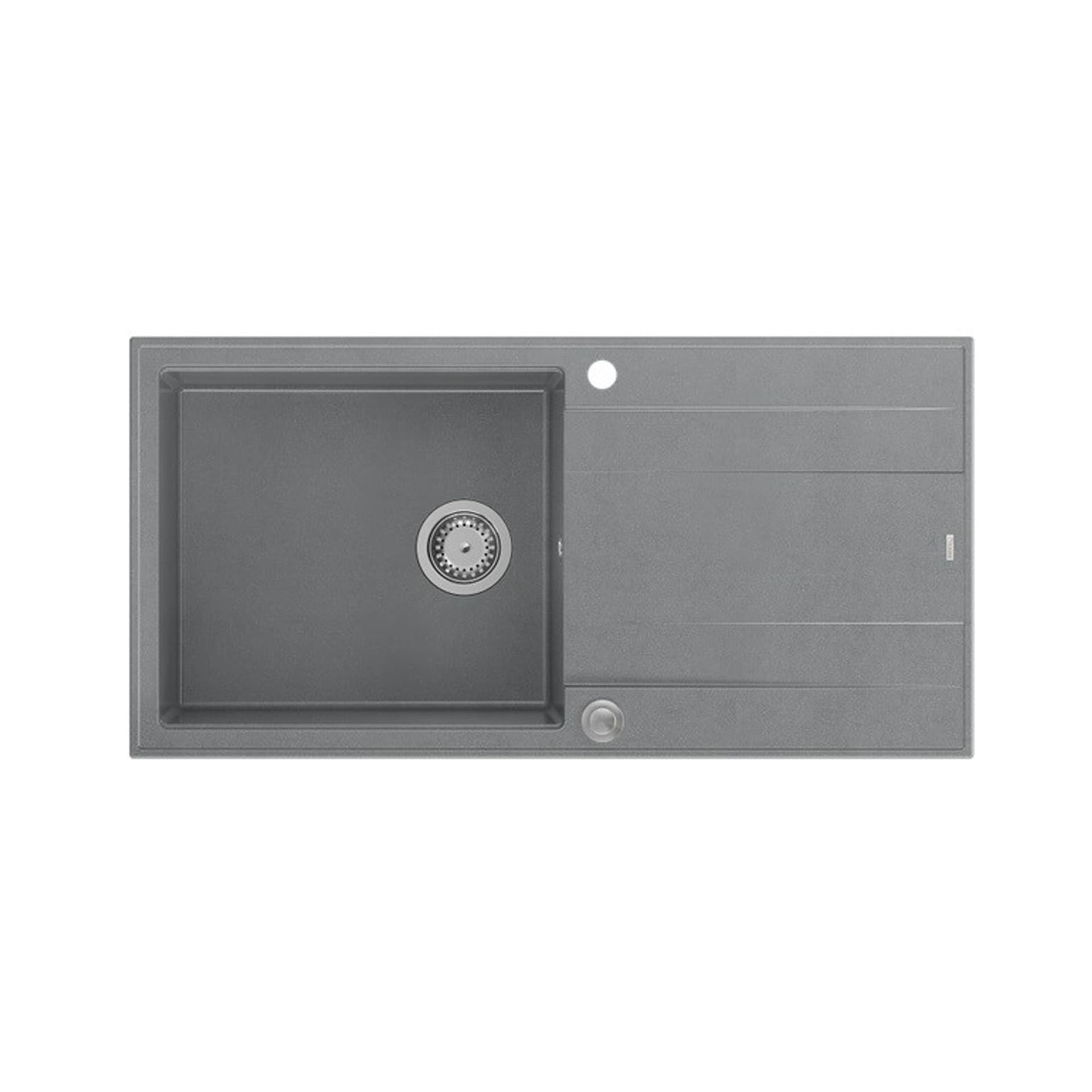 

Zlewozmywak granitowy QUADRON EVAN 146 XL szary wpuszczany + syfon Push-2-Open