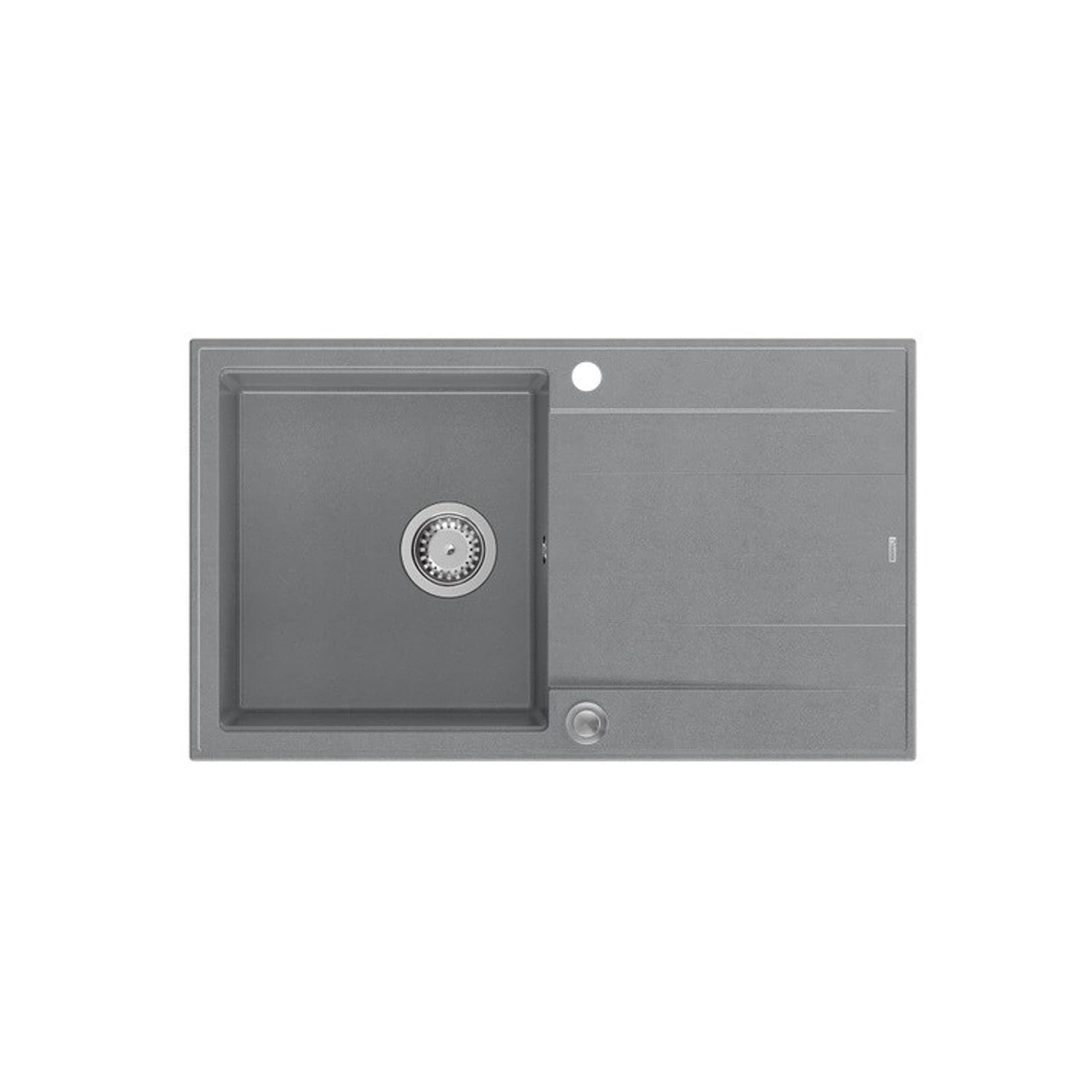 

Zlewozmywak granitowy QUADRON EVAN 111 szary wpuszczany + syfon Push-2-Open