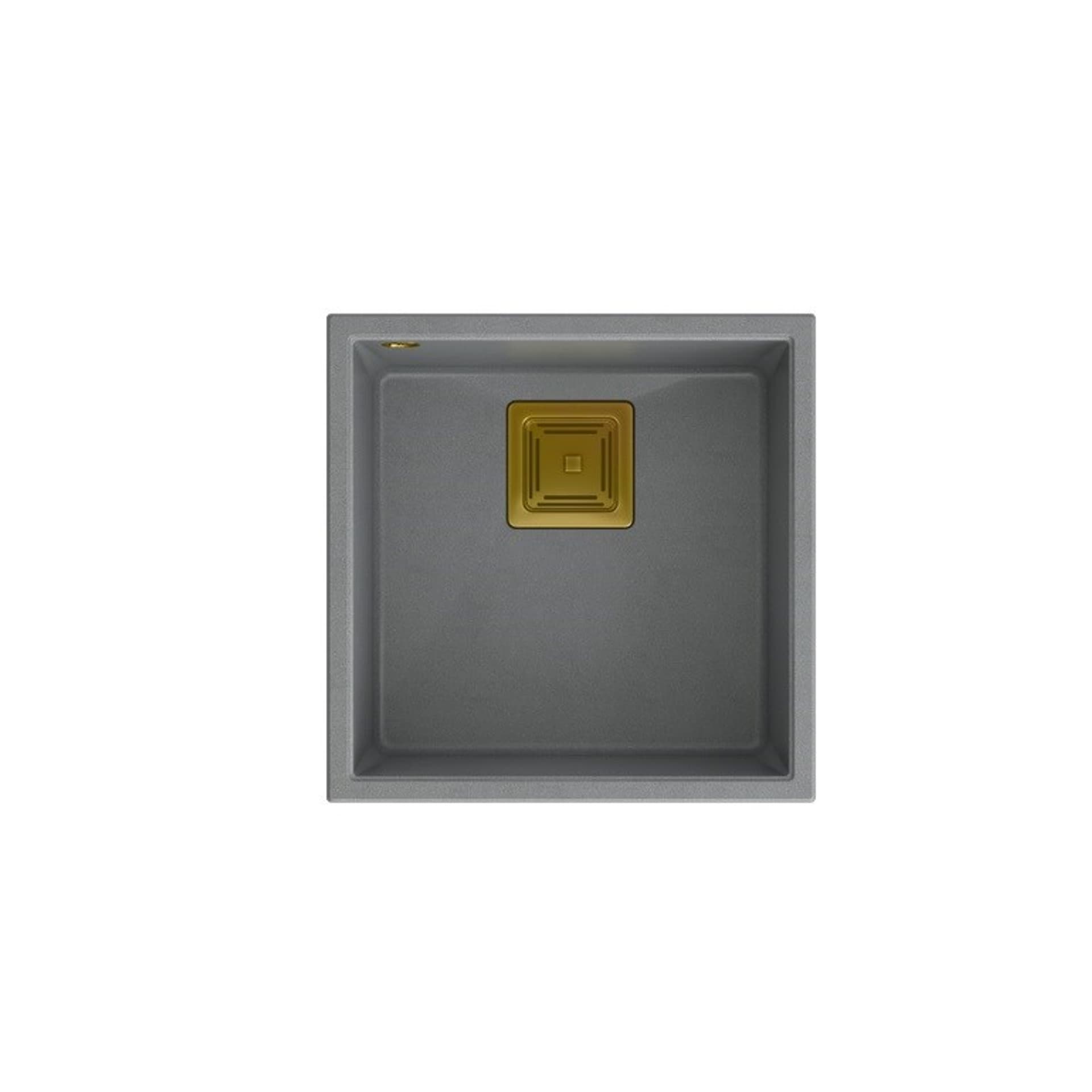 

Zlewozmywak granitowy QUADRON DAVID 40 szary podwieszany + syfon save space w kolorze PVD