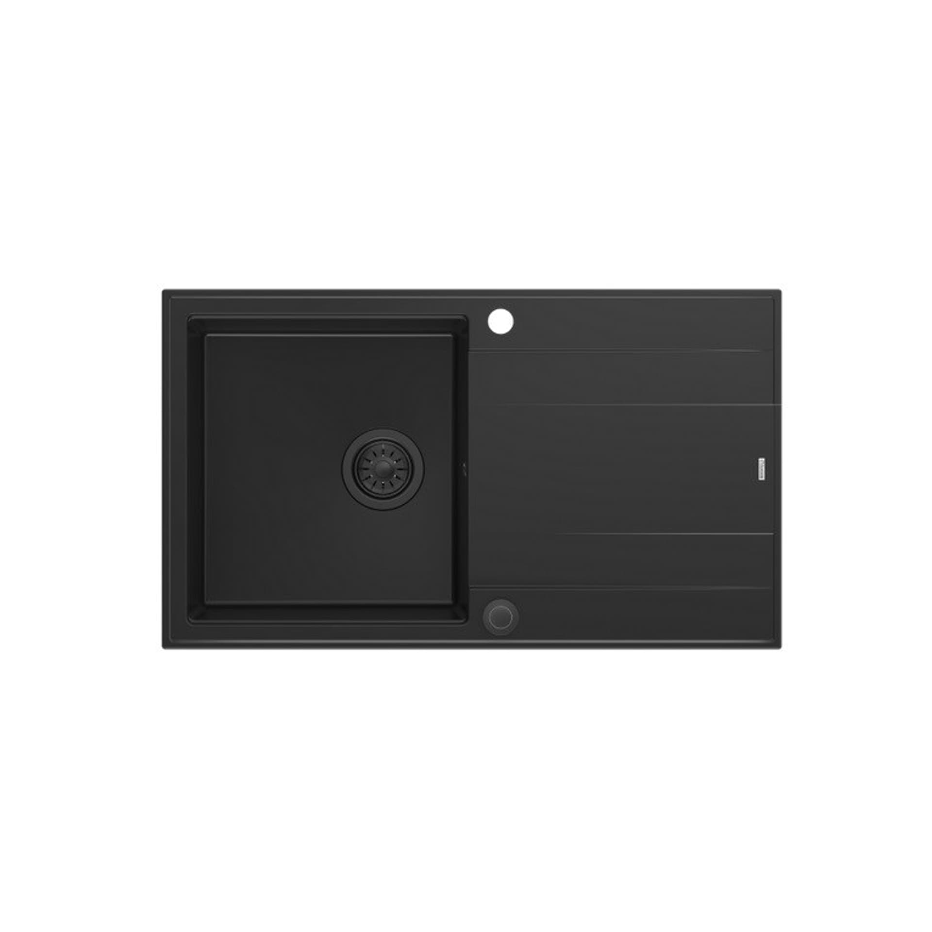 

Zlewozmywak granitowy QUADRON EVAN 111 czarny wpuszczany + syfon Push-2-Open