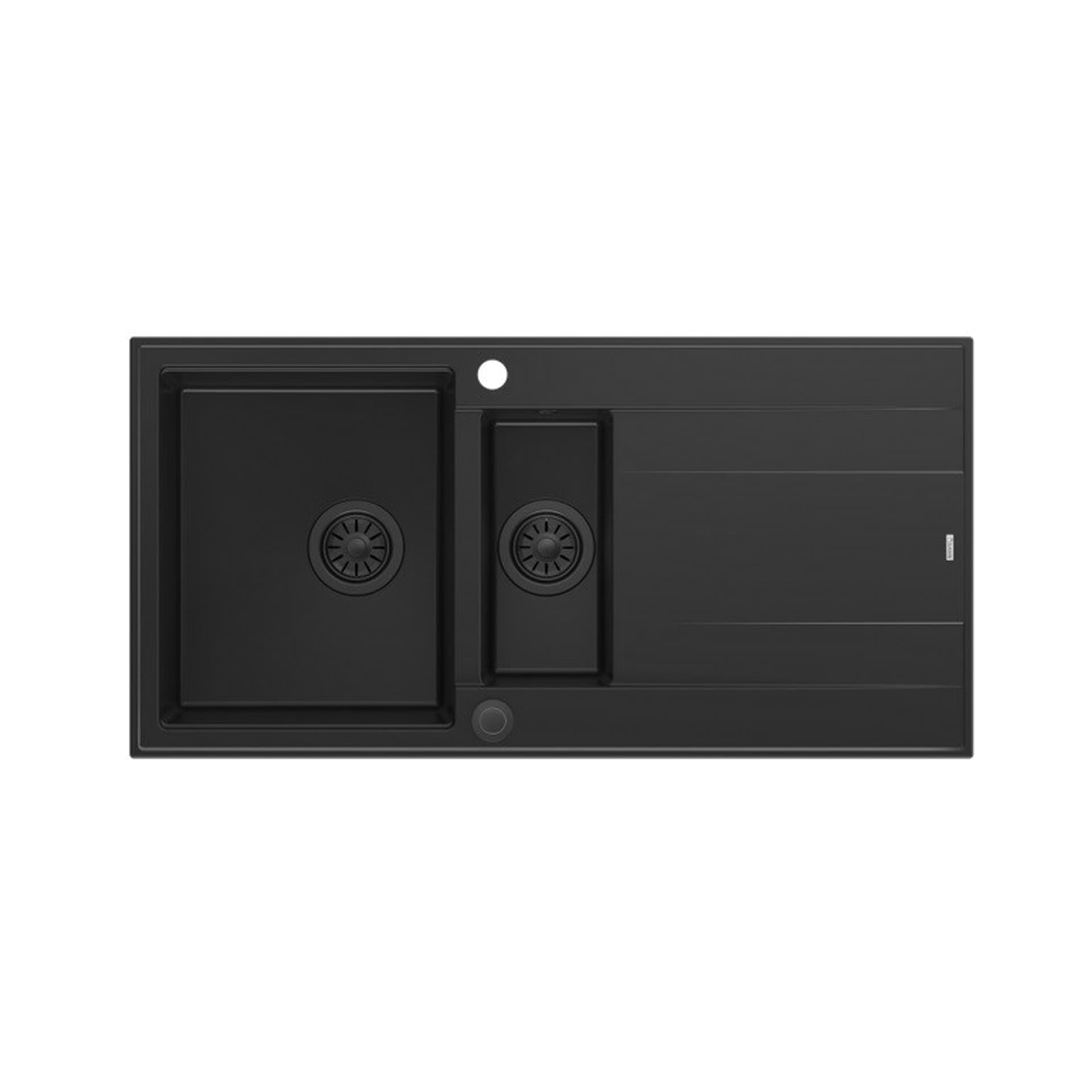 

Zlewozmywak granitowy QUADRON EVAN 156 czarny wpuszczany + syfon Push-2-Open