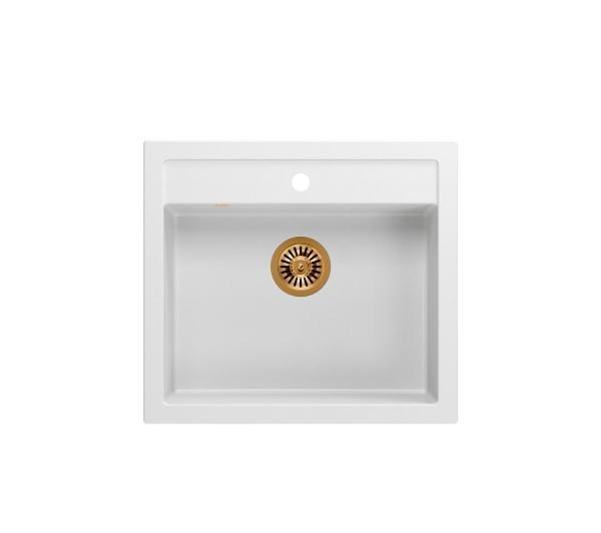 

Zlewozmywak granitowy QUADRON BILL 110 biały wpuszczany + syfon save space w kolorze PVD