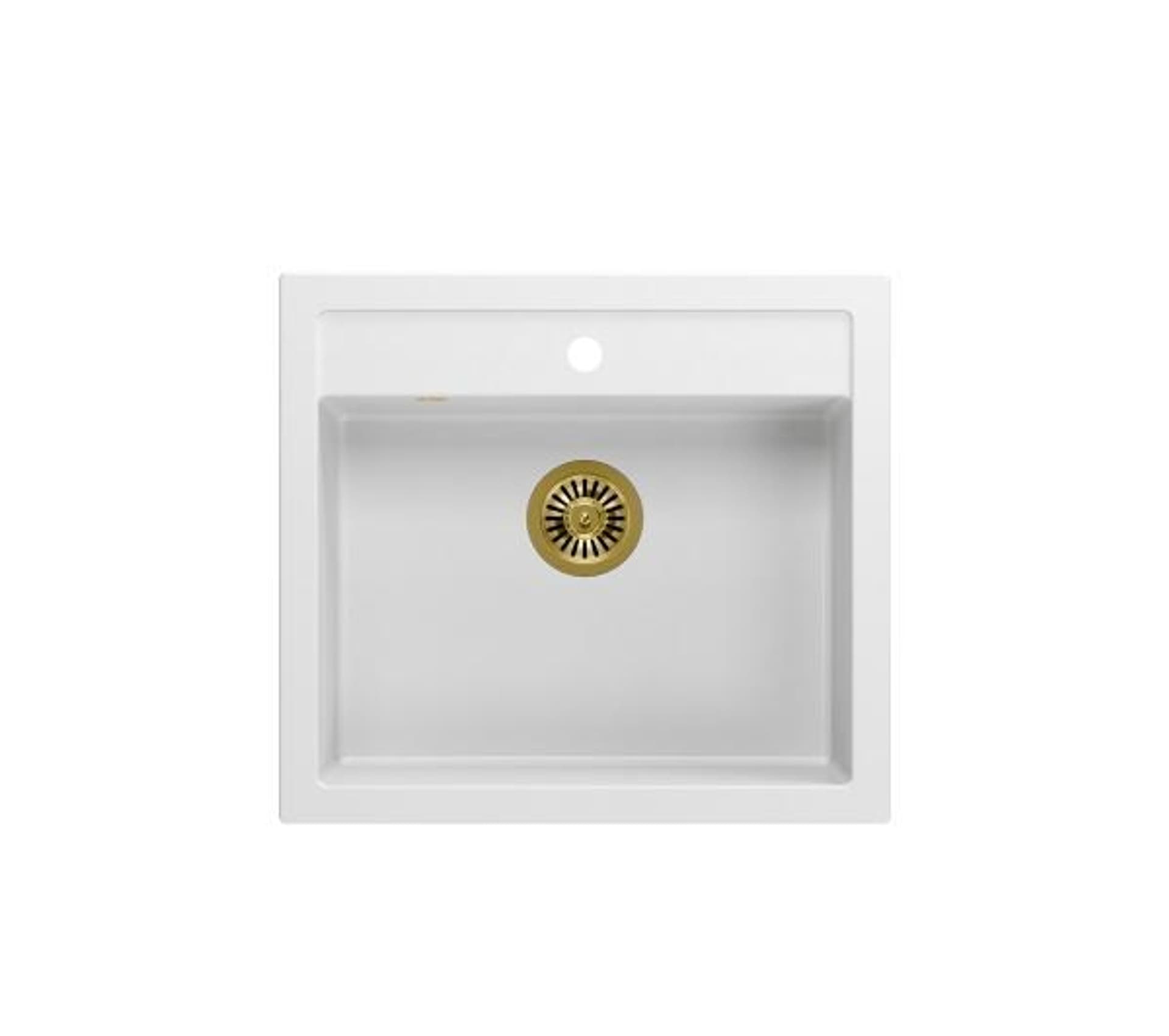 

Zlewozmywak granitowy QUADRON BILL 110 biały wpuszczany + syfon save space w kolorze PVD