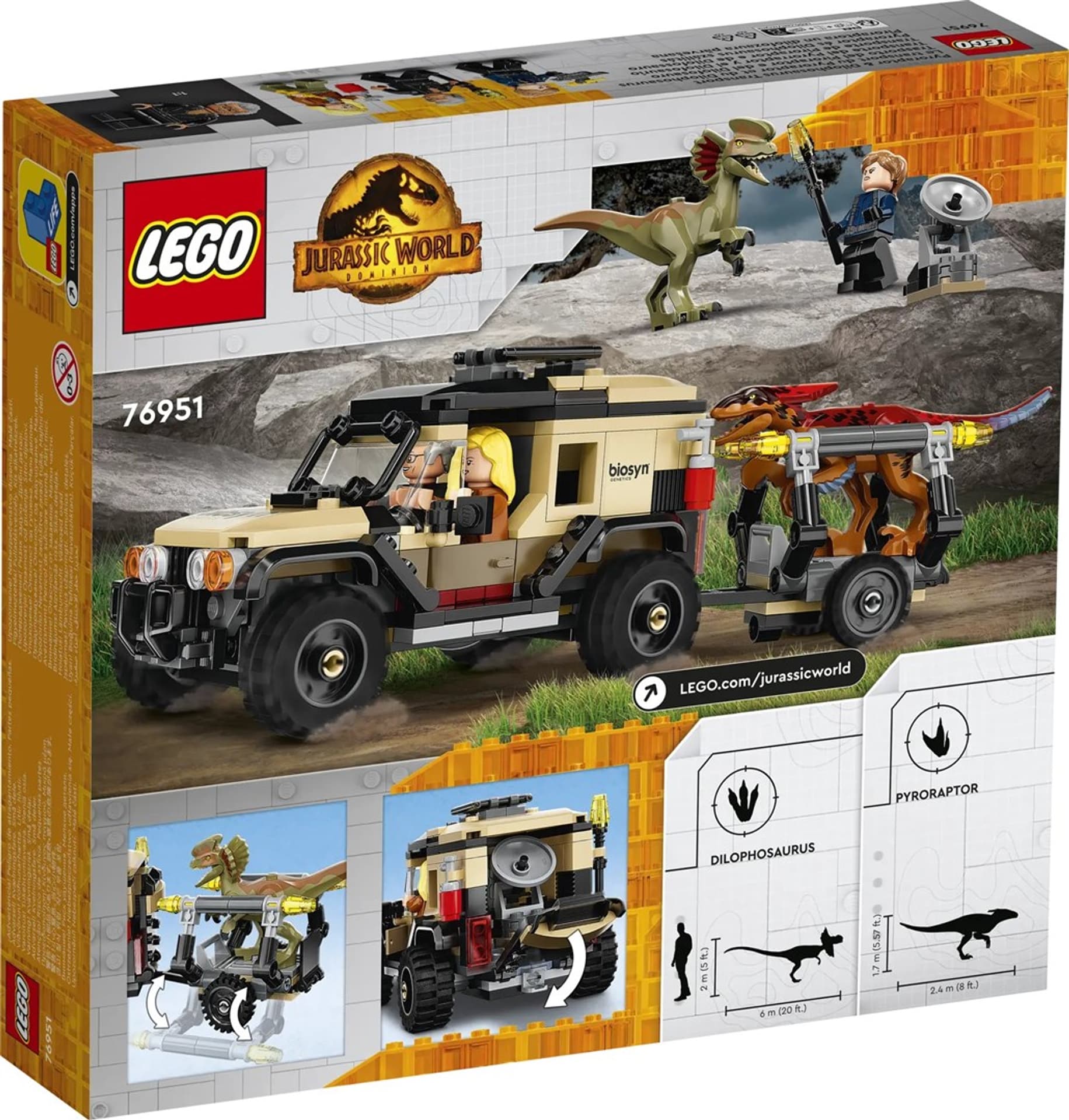 

LEGO Jurassic World 76951 Transport pyroraptora i dilofozaura