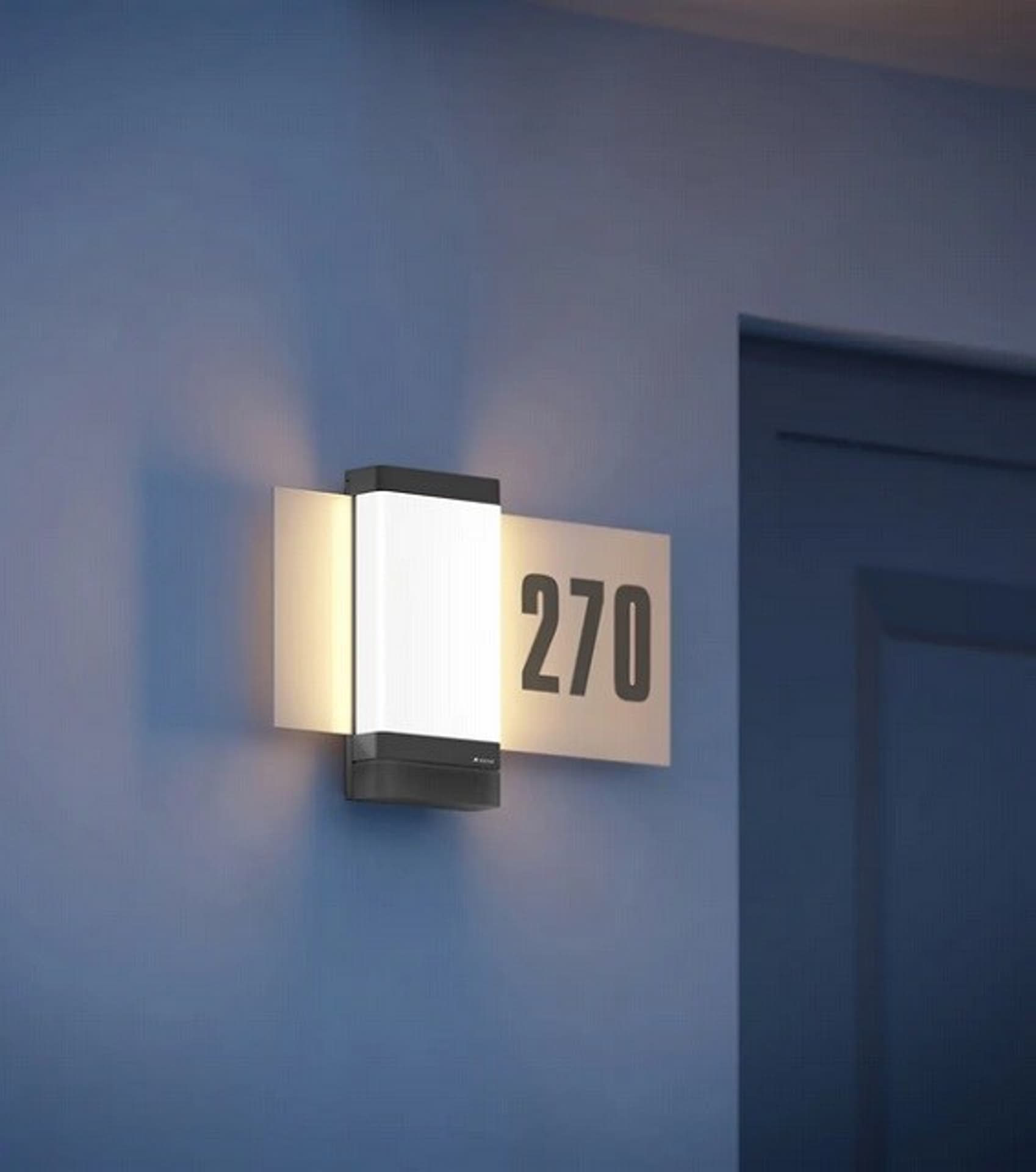 

Oprawa ścienna, kinkiet z czujnikiem ruchu i zmierzchu, numeryczna L 270DIGI antracyt 7,8W / 637 lm