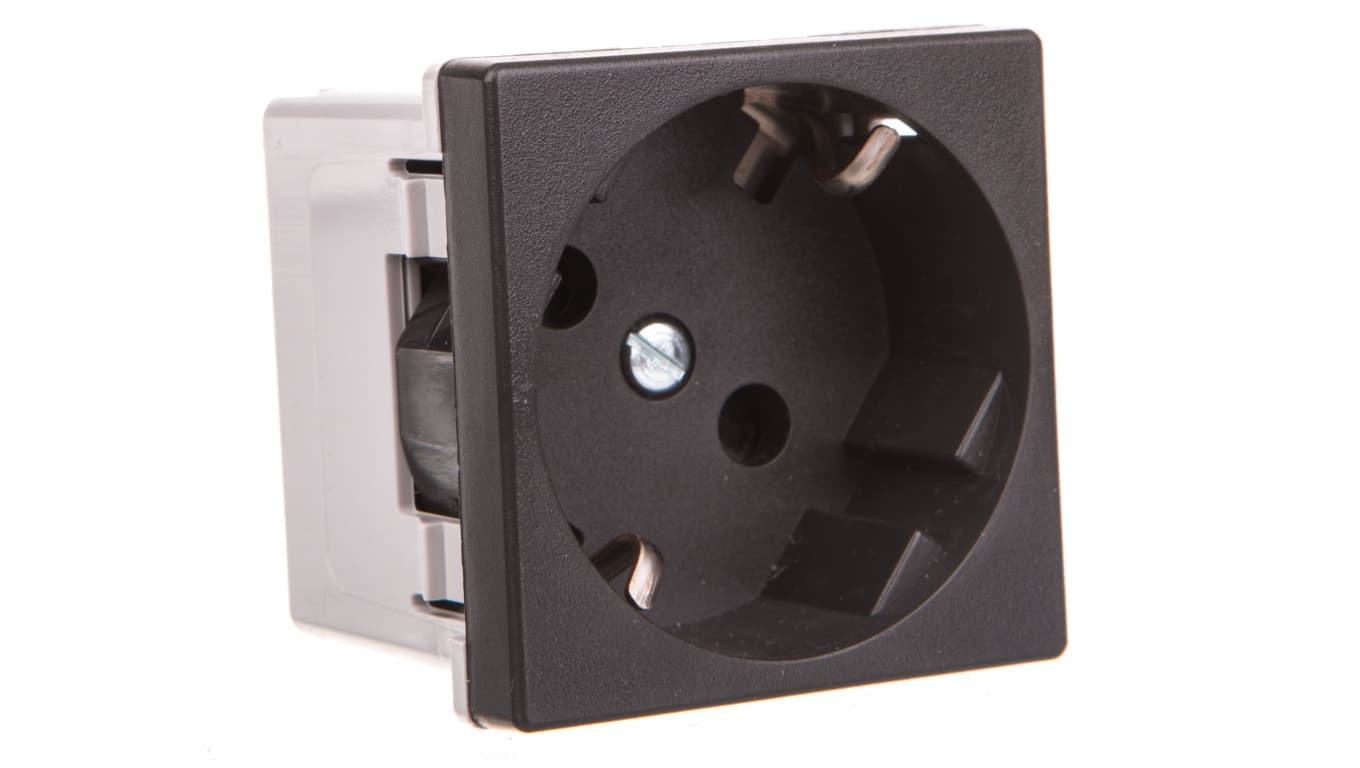 

Simon Connect Gniazdo K45 pojedyncze SCHUKO z/u 16A IP20 szary grafit K11/14