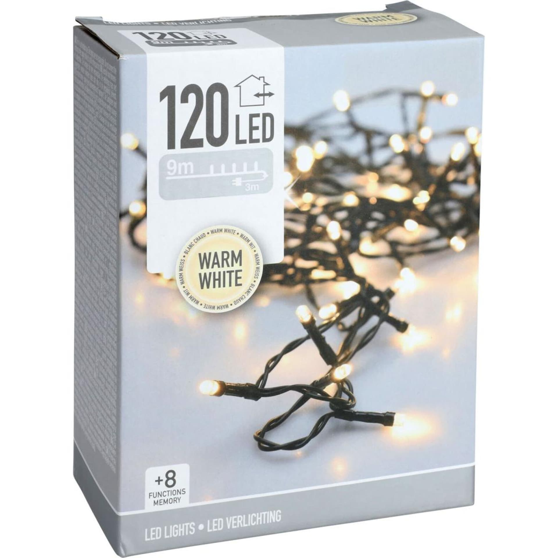 

LAMPKI CHOINKOWE ŁAŃCUCH ŚWIETLNY 120 LED TIMER CIEPŁY BIAŁY