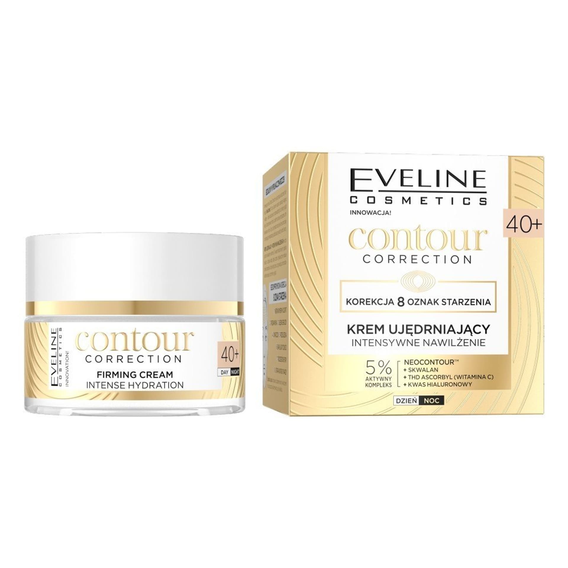 

EVELINE Contour Correction 40+ Krem ujędrniający - Intensywne Nawilżenie na dzień i noc 50ml