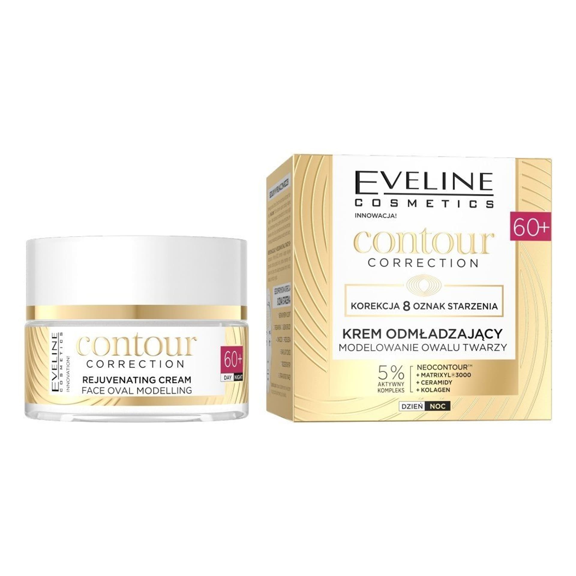 

EVELINE Contour Correction 60+ Krem odmładzający - Modelowanie Owalu Twarzy na dzień i noc 50ml