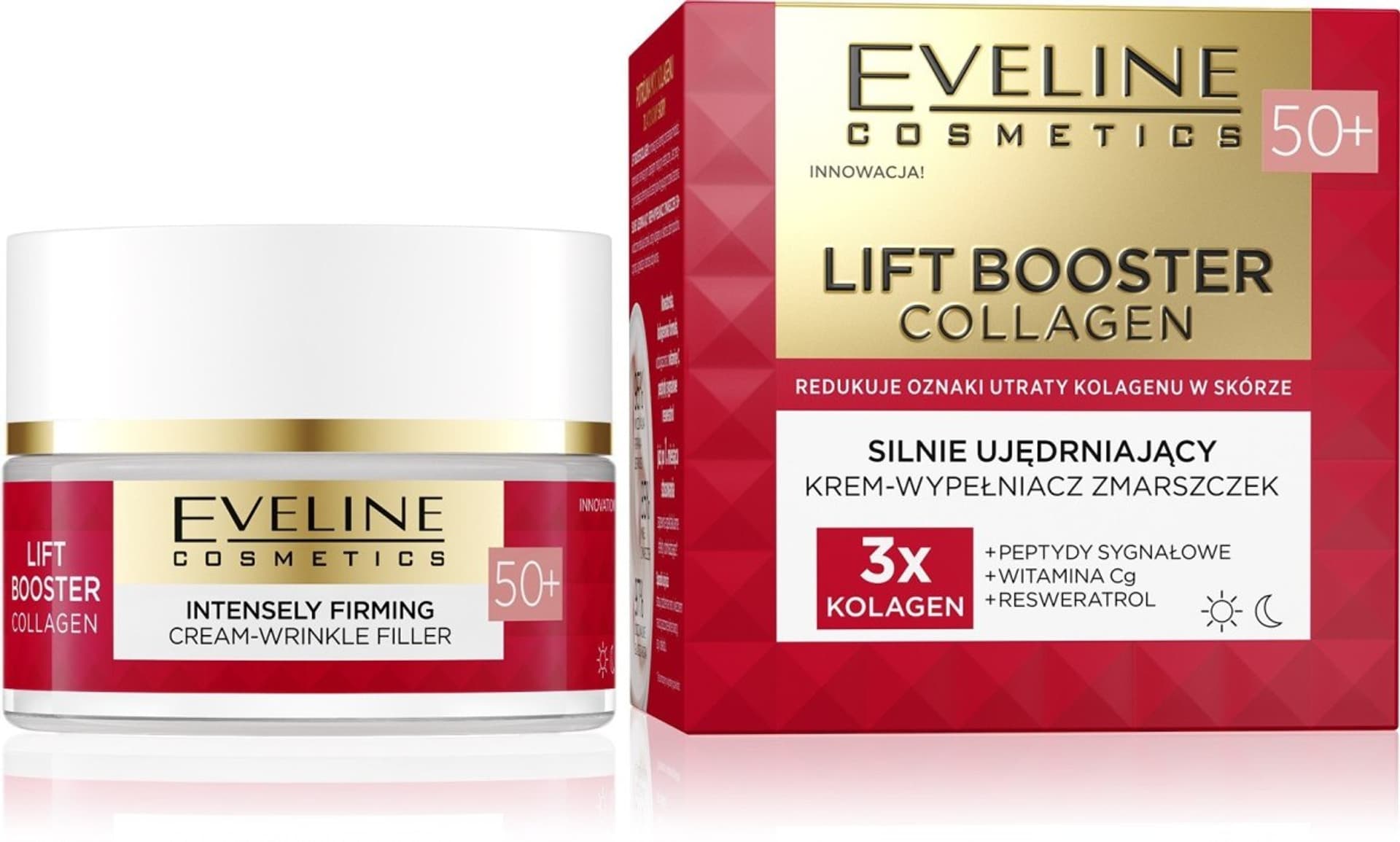 

EVELINE Lift Booster Collagen 50+ Silnie ujędrniający Krem-Wypełniacz zmarszczek na dzień i noc 50ml