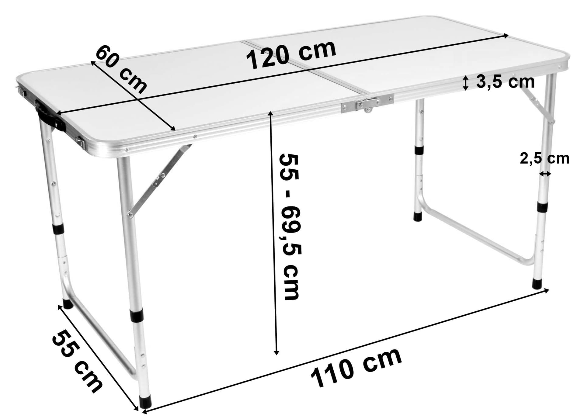 

Zestaw turystyczny TRAMP kempingowy składany 120x60 cm biały