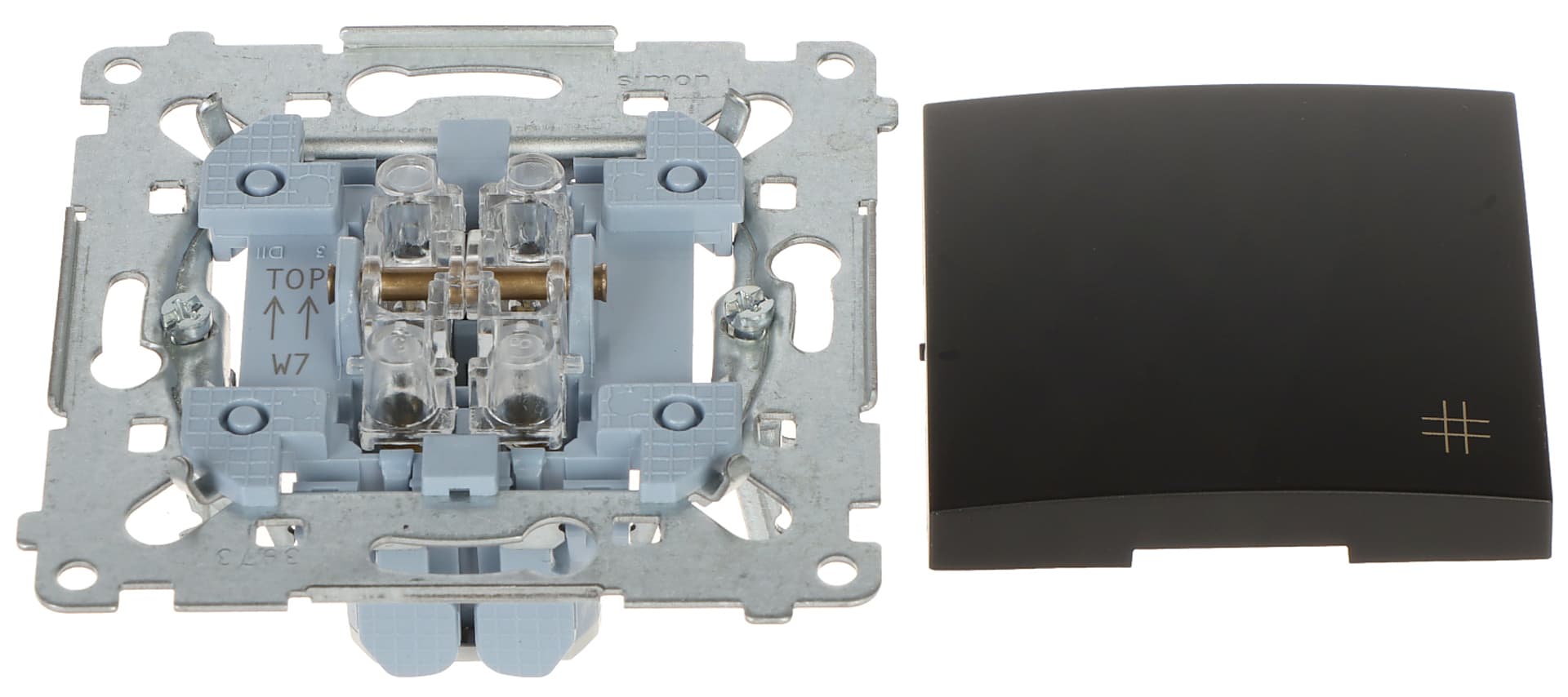 

Simon 54 Łącznik krzyżowy (moduł) 10AX 250V szybkozłącza, czarny mat DW7.01/49, Moduł) 10ax 250v szybkozłącza/czarny mat dw7.01/4