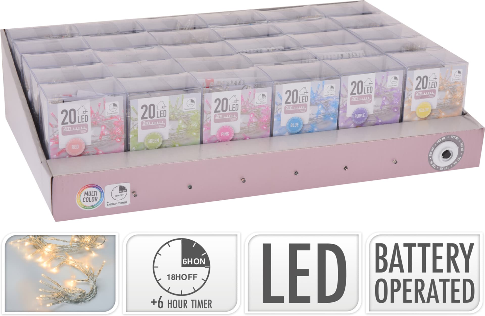 

ŁAŃCUCH LED 20L 6 RODZAJE 2M 2x AA 1,5V