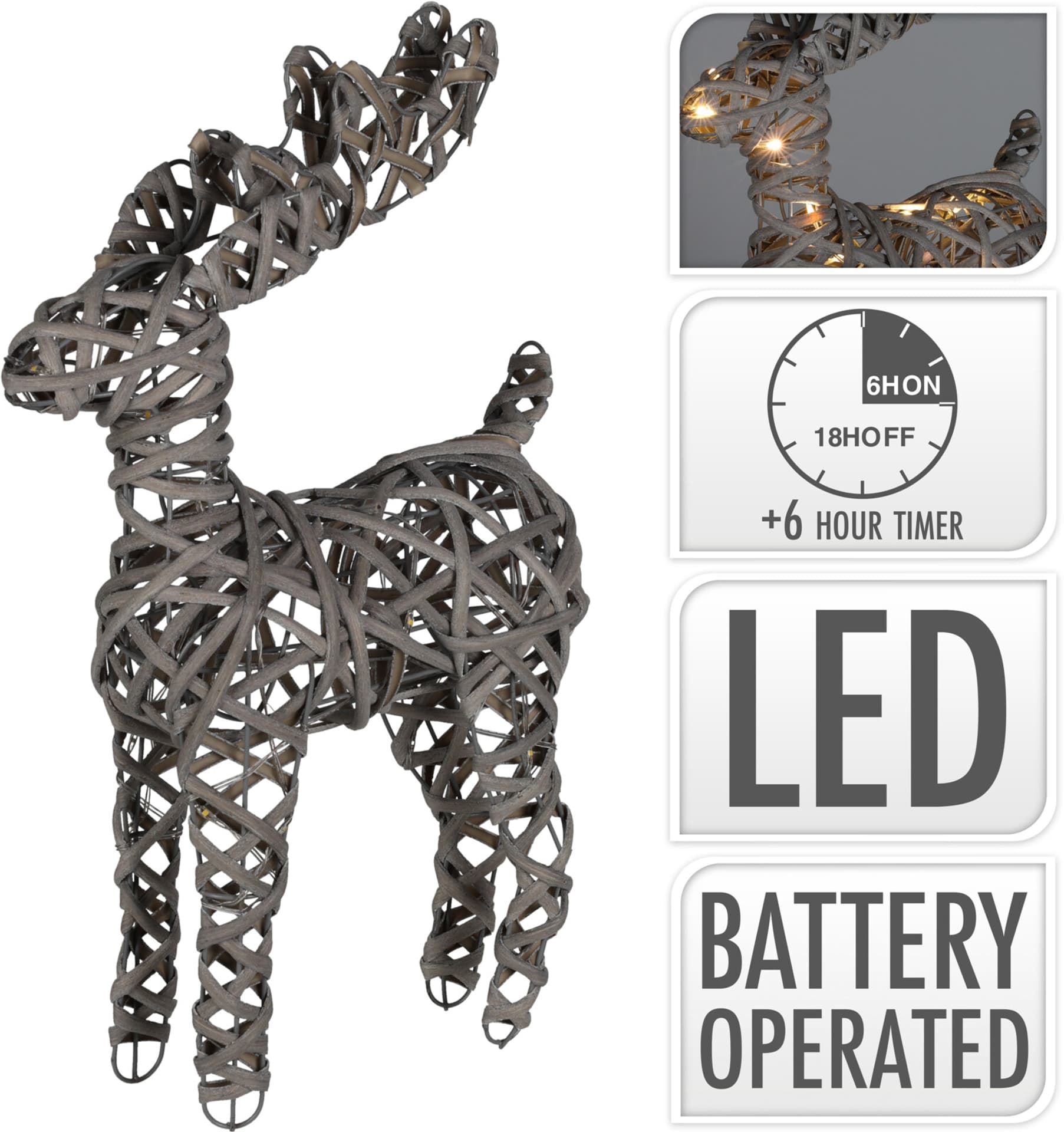 

RENIFER LED 37CM 15L RATTAN SZARY