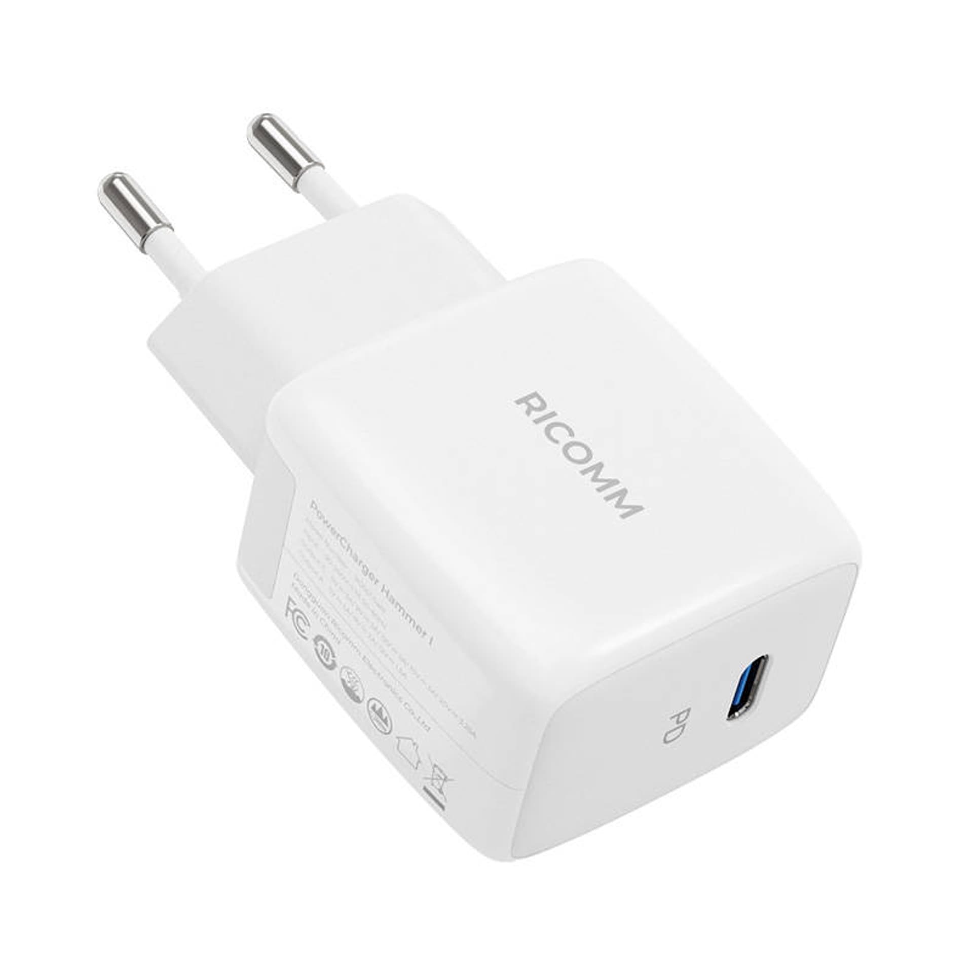 

Ładowarka sieciowa 25W PD Ricomm RC251 EU, 1xUSB-C + kabel USB-C 2.1m