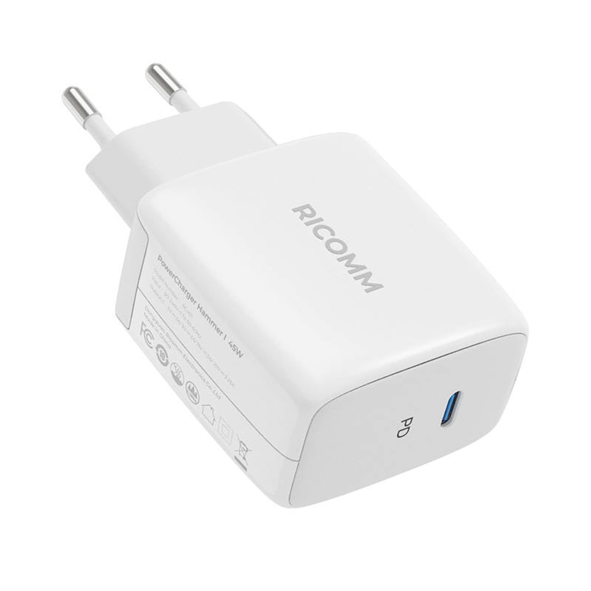 

Ładowarka sieciowa 45W GaN Ricomm RC451 EU, 1xUSB-C + kabel USB-C 2.1m