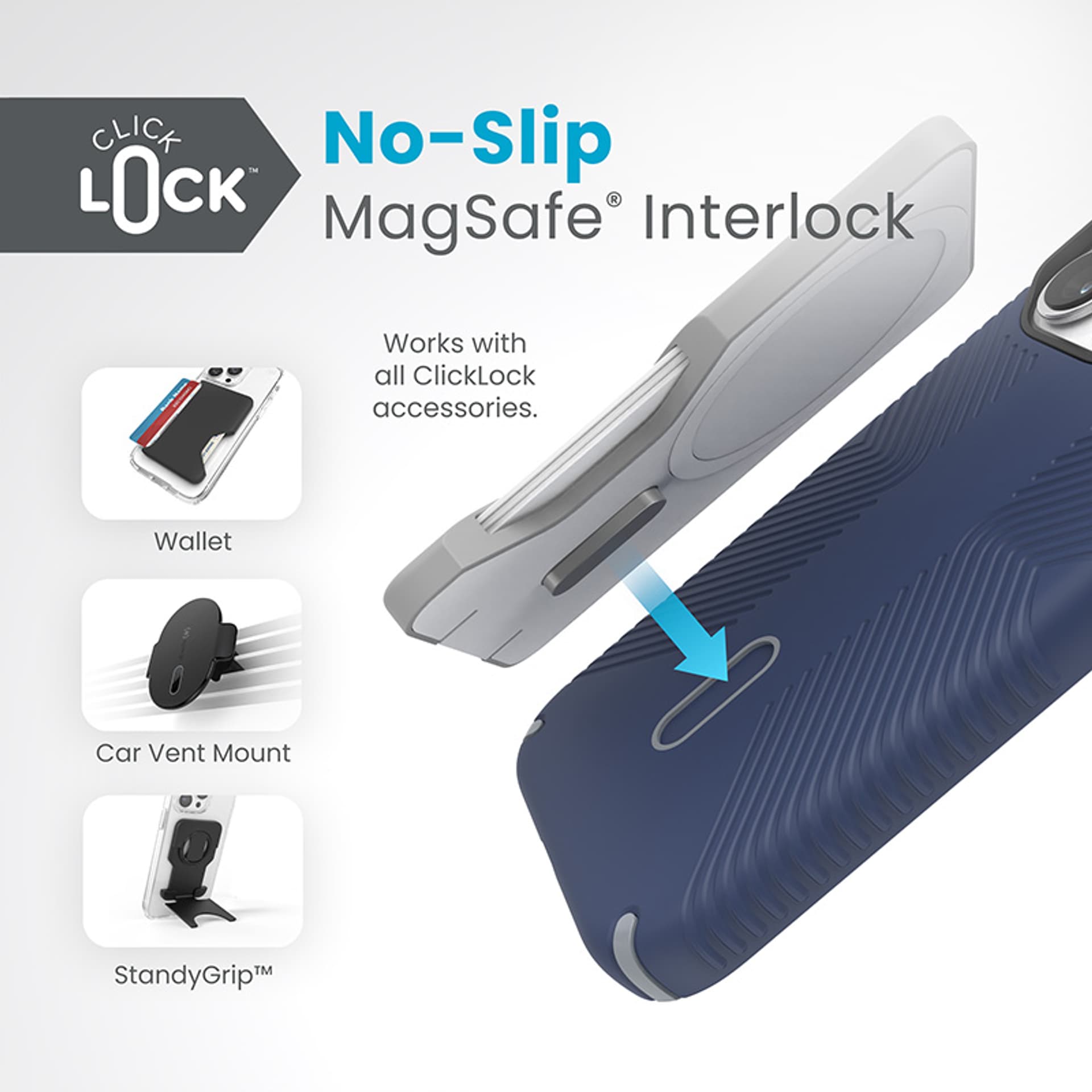 

Speck Presidio2 Grip ClickLock & MagSafe - Etui iPhone 15 Pro (Coastal Blue / Dust Grey)