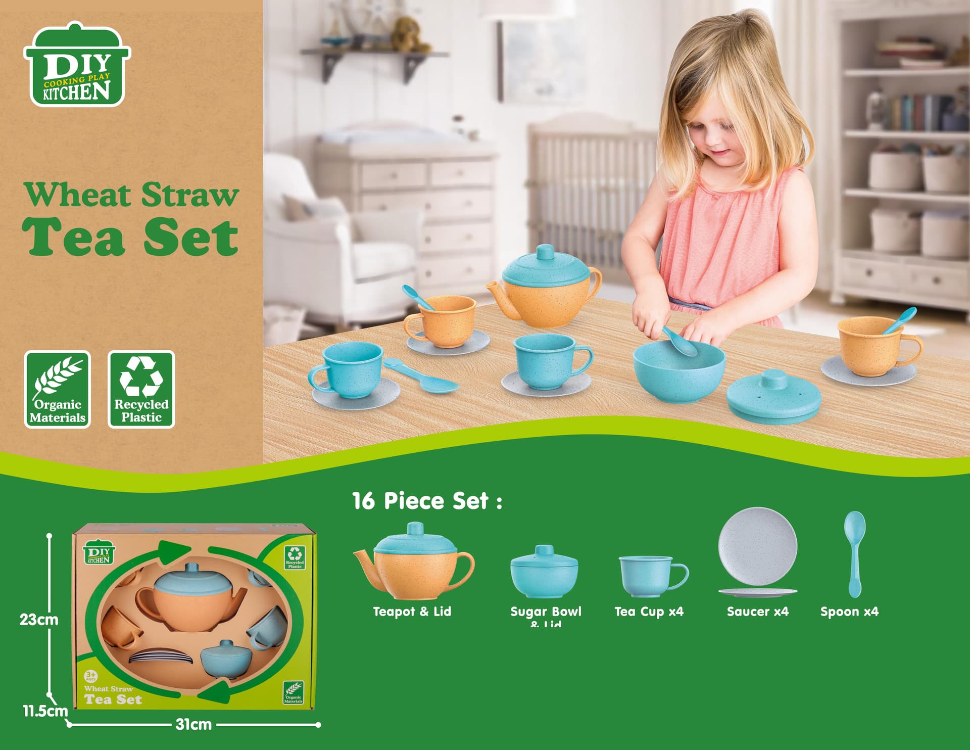 

ZESTAW KUCHENNY Z BIOPLASTIKU 16 EL.