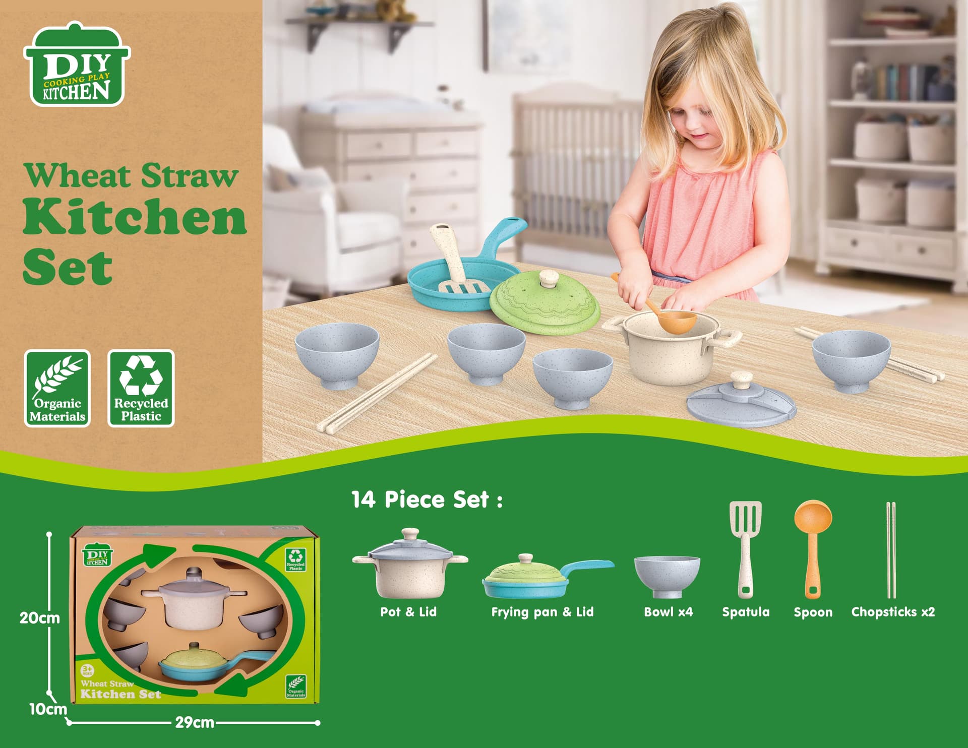 

ZESTAW KUCHENNY Z BIOPLASTIKU 14 EL.