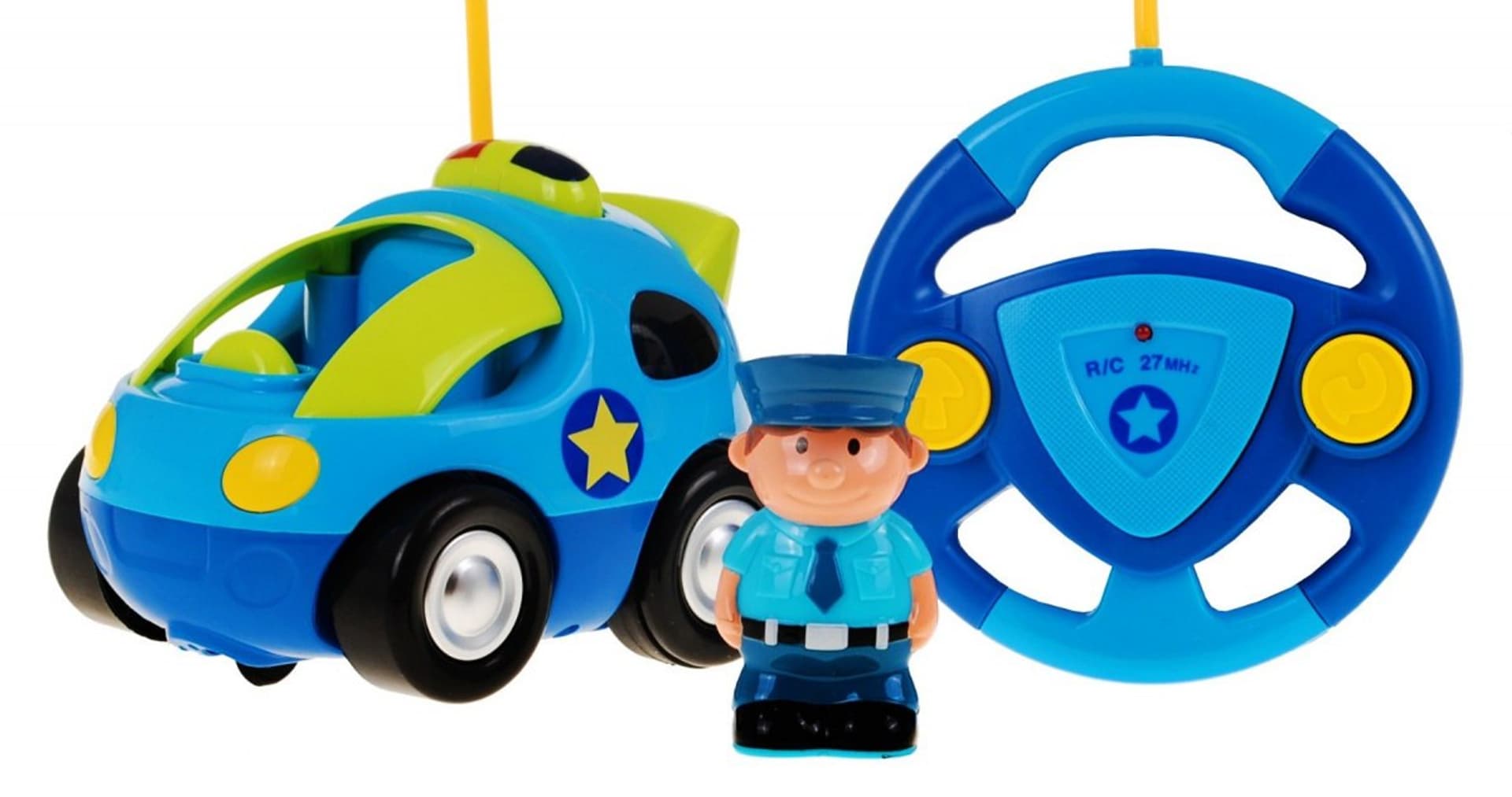 

Zdalnie sterowane Autko policyjne dla dzieci 3+ Pilot Kierownica + Figurka policjanta + Dźwięki Światła