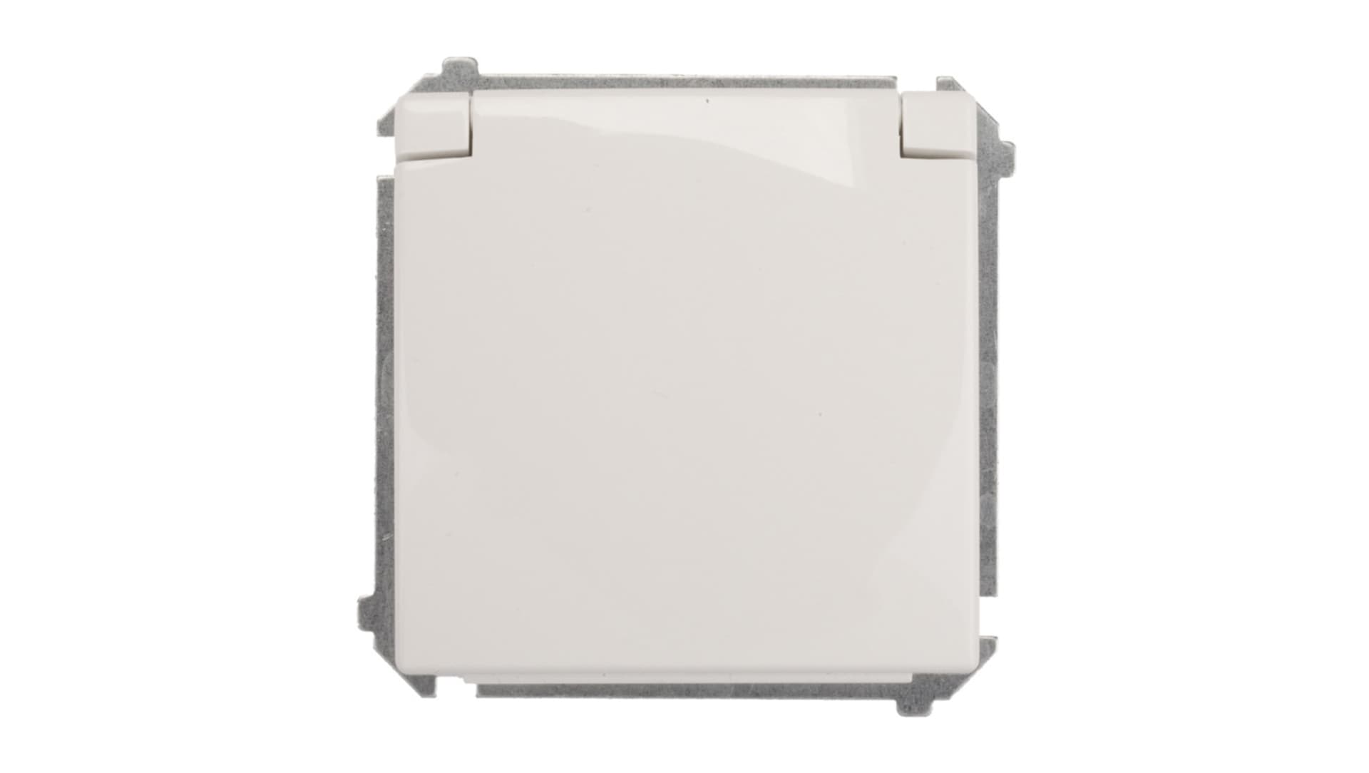 

Simon Basic Gniazdo bryzgoszczelne z/u IP44 z przesłoną torów i klapką białe BMGZ1Bz.01/11